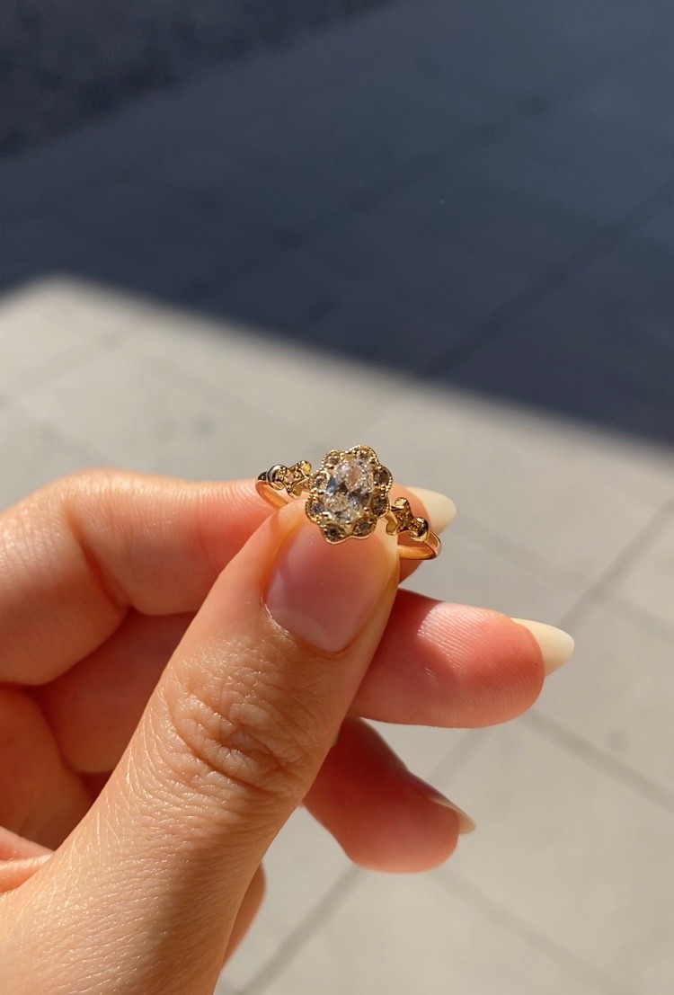 14 Ayar Altın Prenses Vintage Yüzük