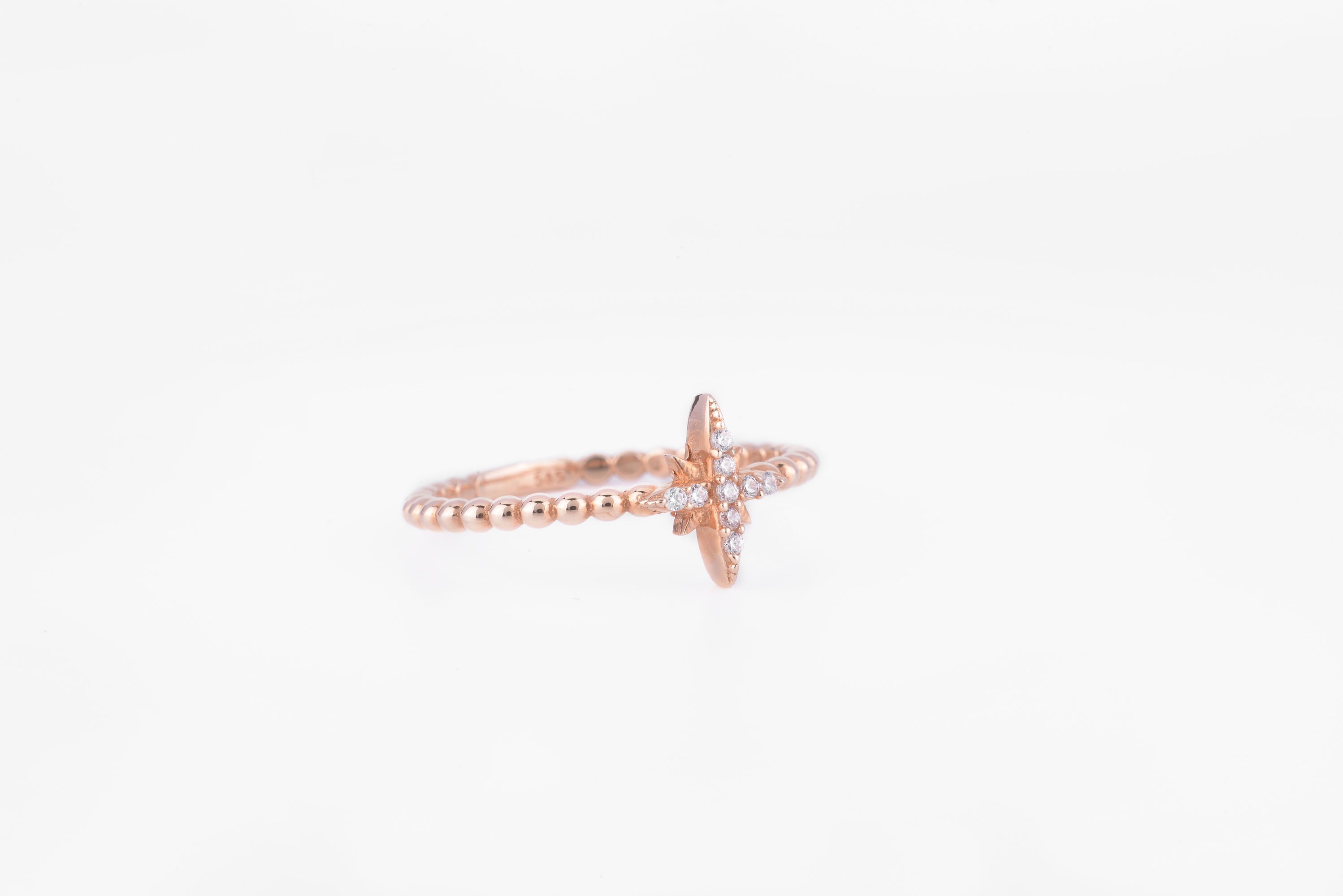 14 Ayar Rose Gold Kutup Yıldızı Yüzük