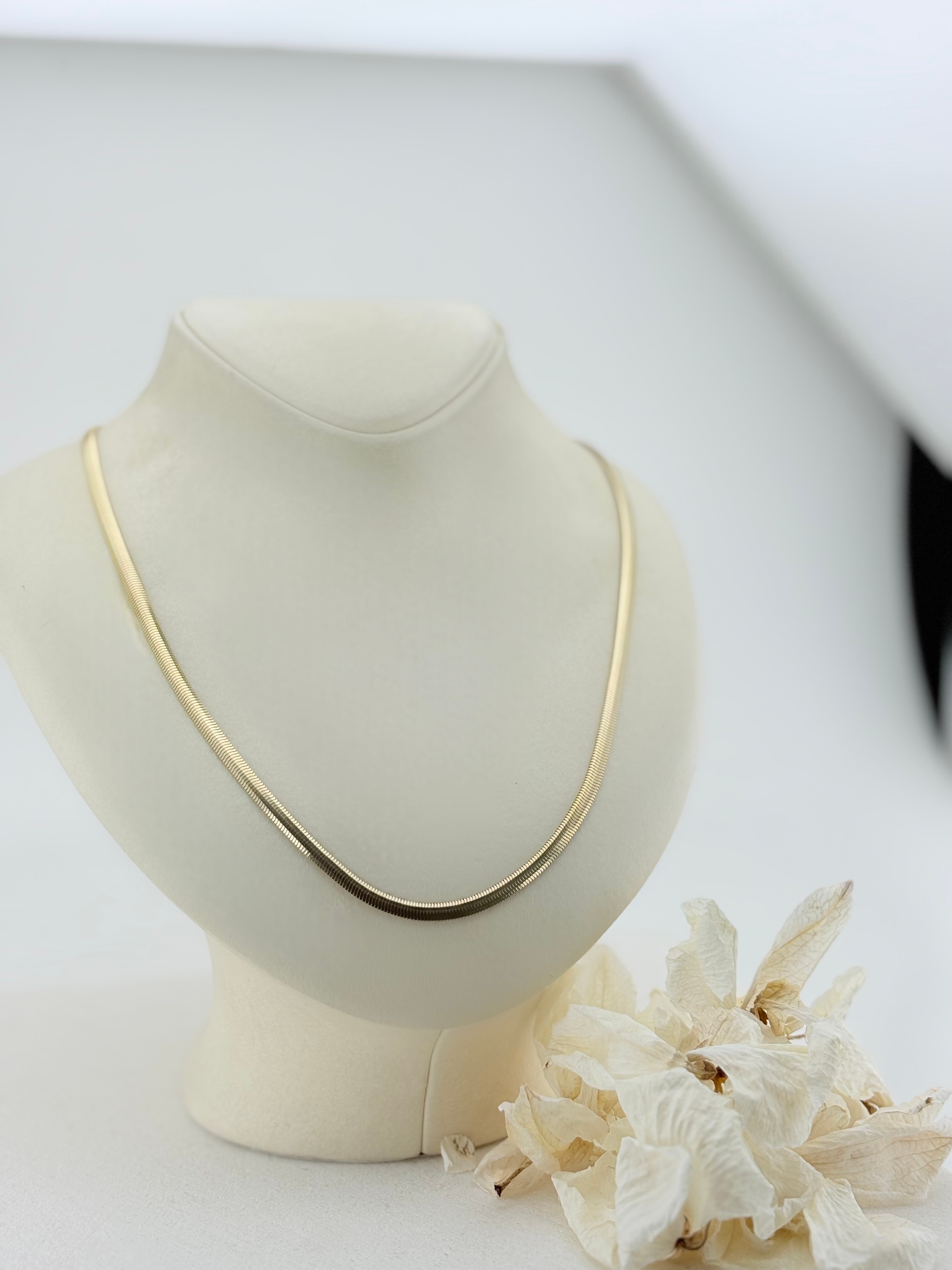 14 Ayar Altın İtalyan Model Balık Sırtı Kolye