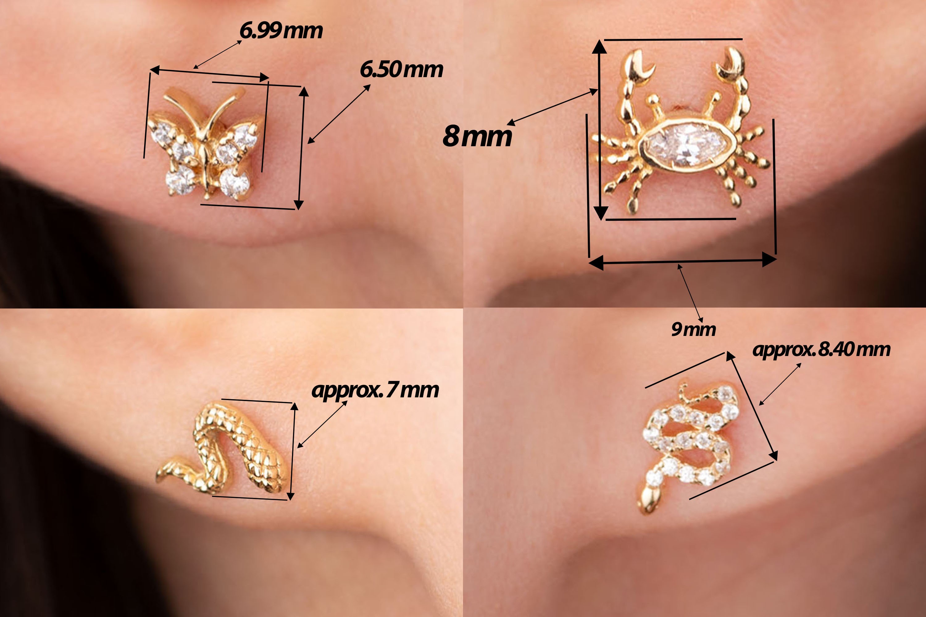 Taşlı Yılan Tragus Piercing