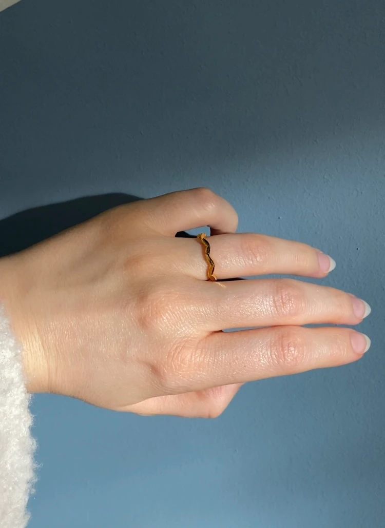 14 Ayar Altın Zikzak Ajda Alyans Yüzük