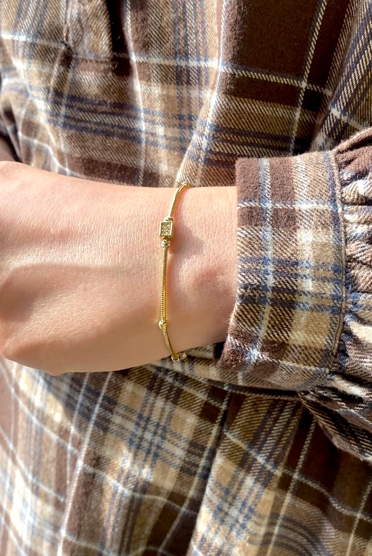 14 Ayar Altın Dorika Toplu Taşlı Bileklik