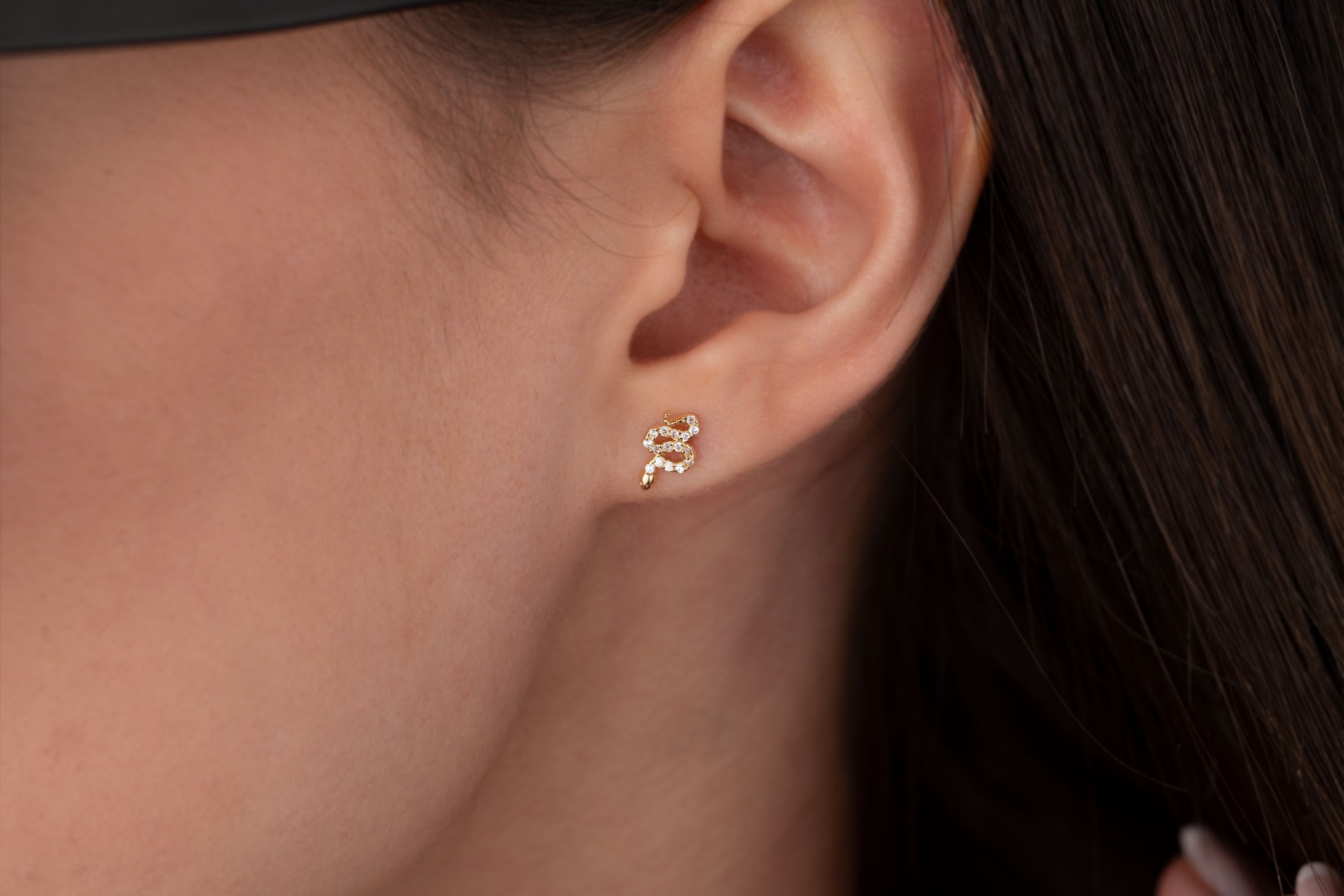 Taşlı Yılan Tragus Piercing