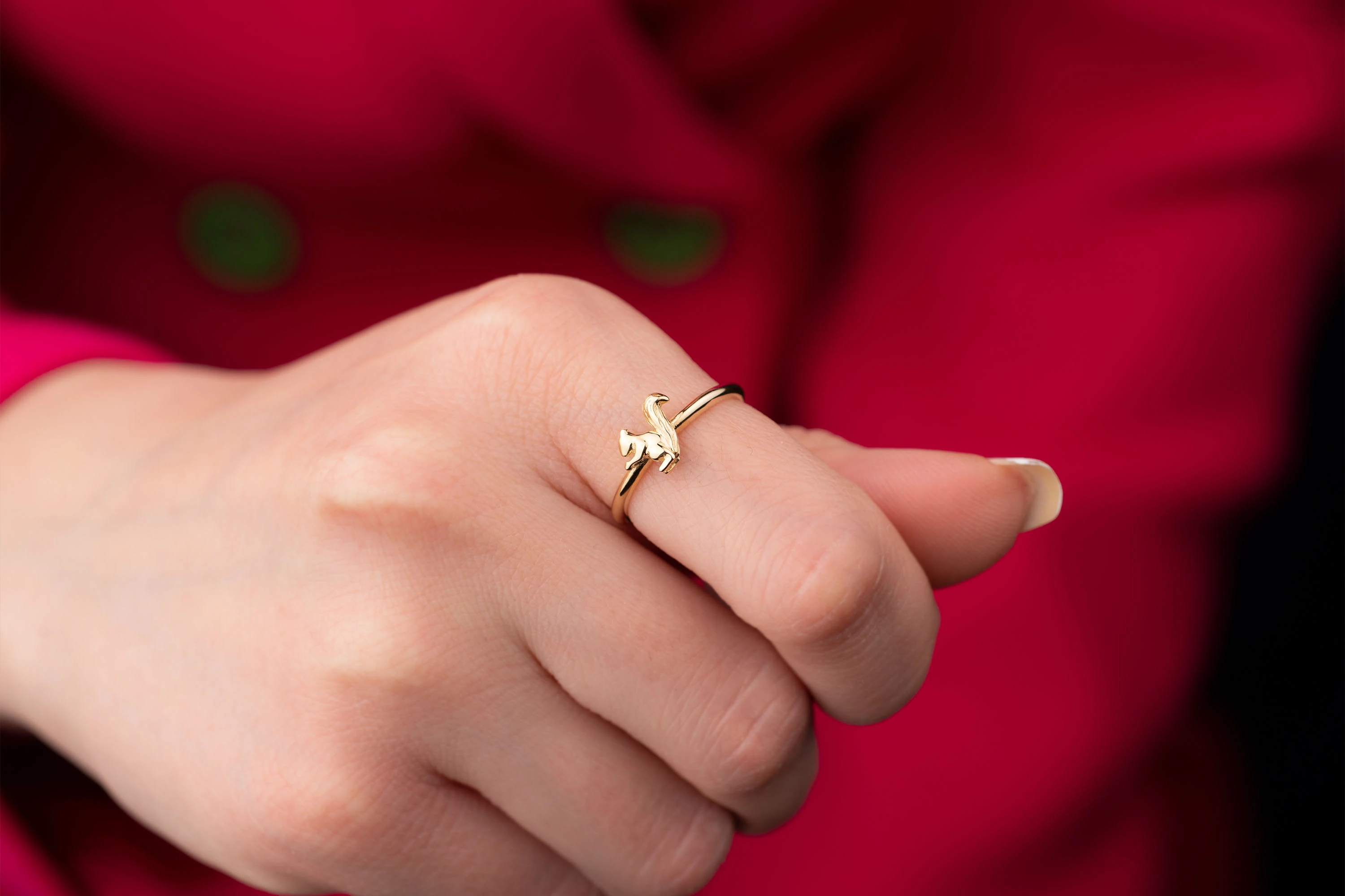 Sincap Yüzük Altın Sincaplı Kadın Yüzüğü