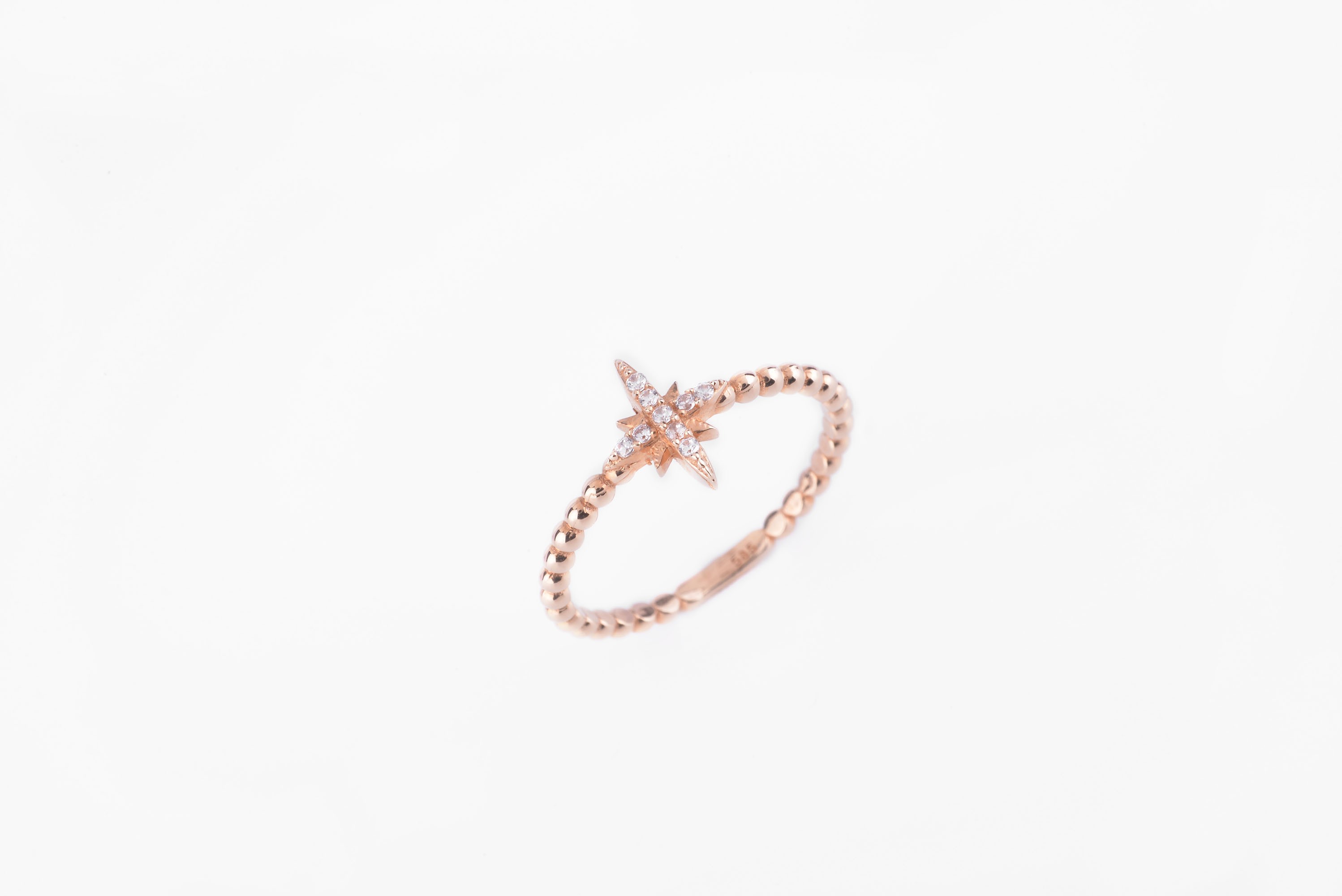 14 Ayar Rose Gold Kutup Yıldızı Yüzük