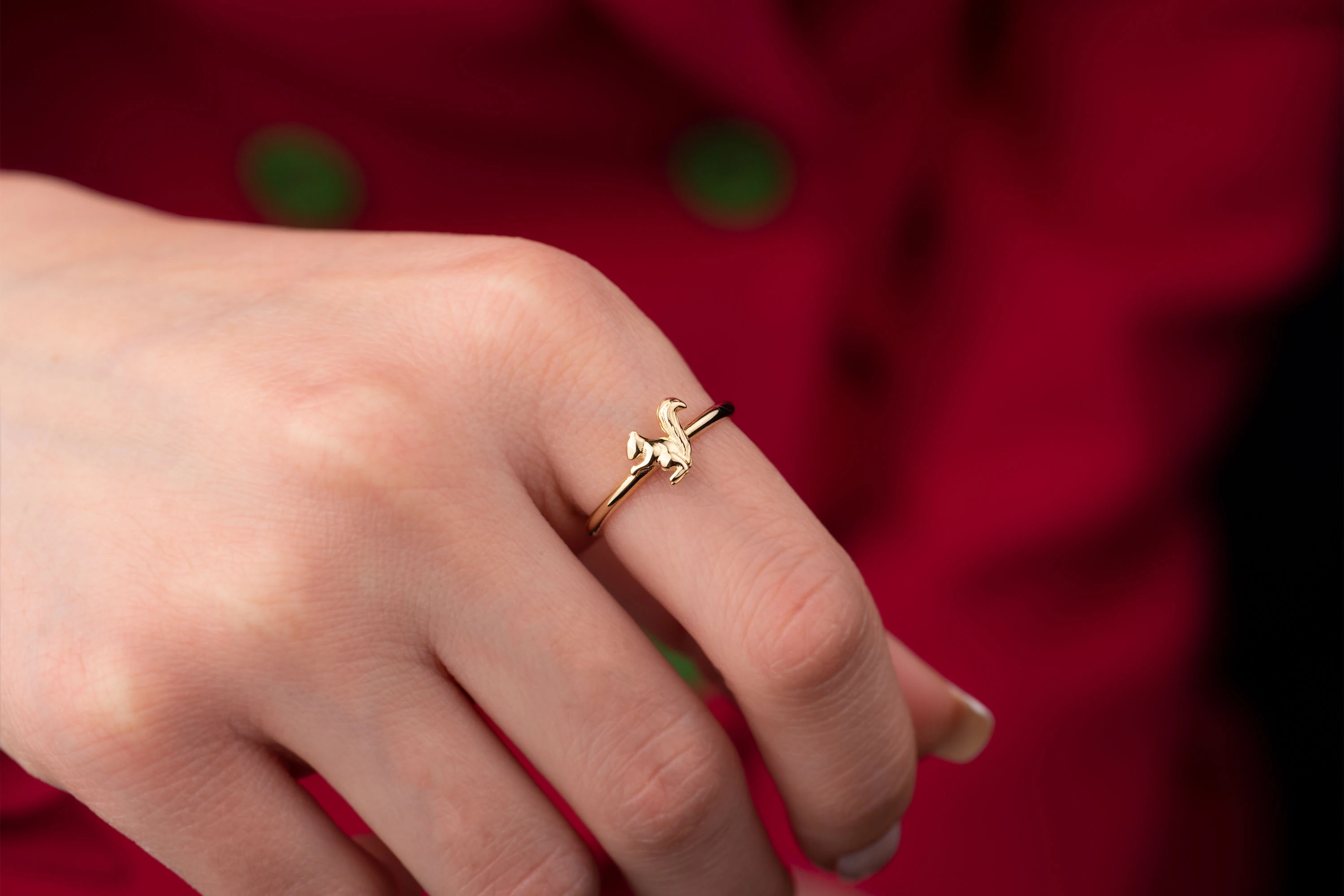 Sincap Yüzük Altın Sincaplı Kadın Yüzüğü