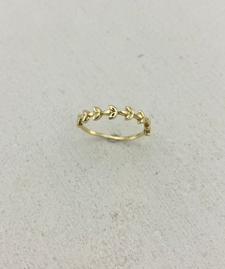 14 Ayar Altın Minimal Başak Yüzük