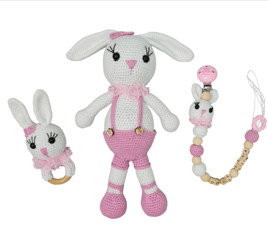 Amigurumi Tombul Tavşan 3 lü Set Organik Oyuncak