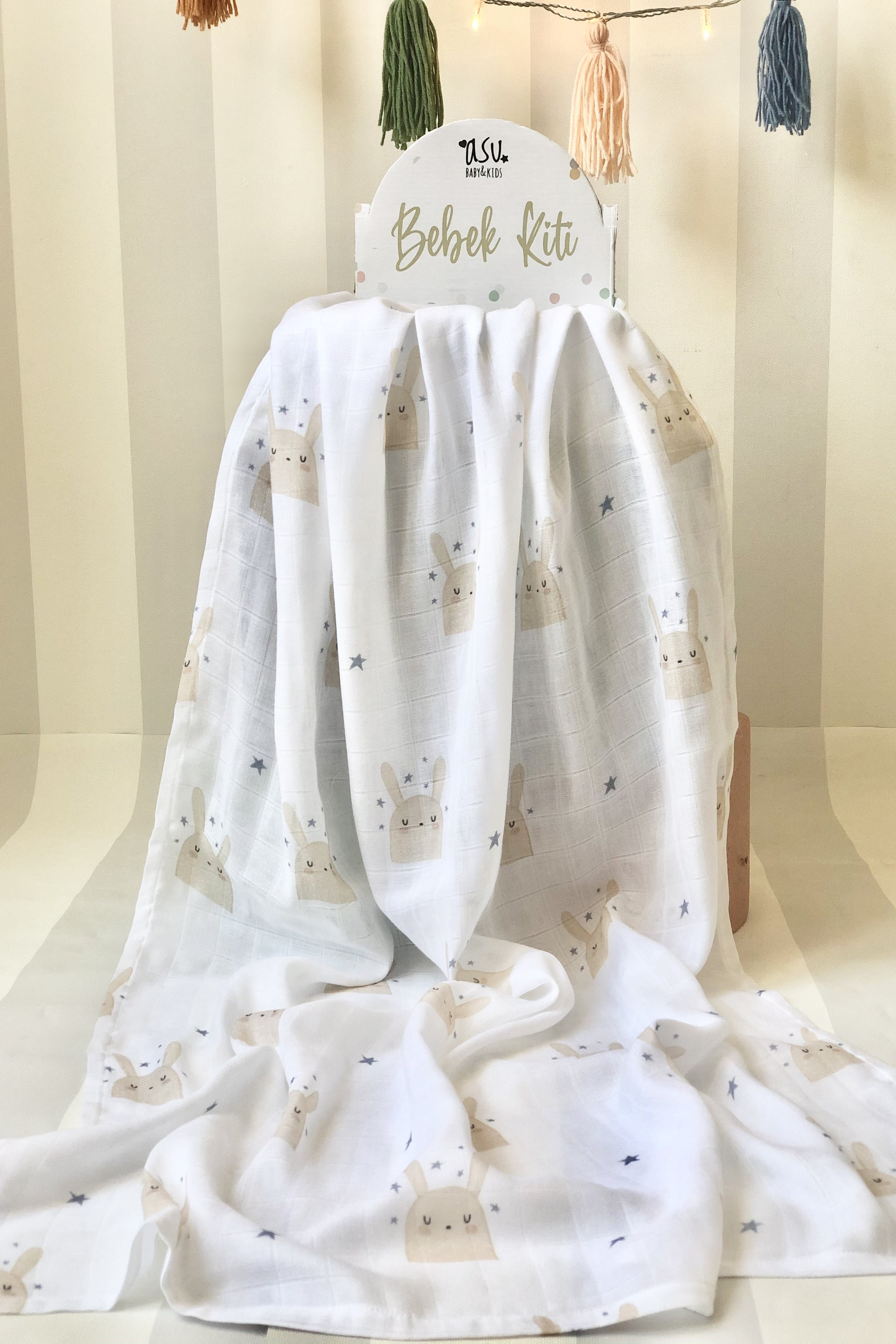 Asu Baby&Kids Pastel Mix&Match  3'lü  Organik Bambu Pamuk Müslin Sleepy-Dot-Rainbow