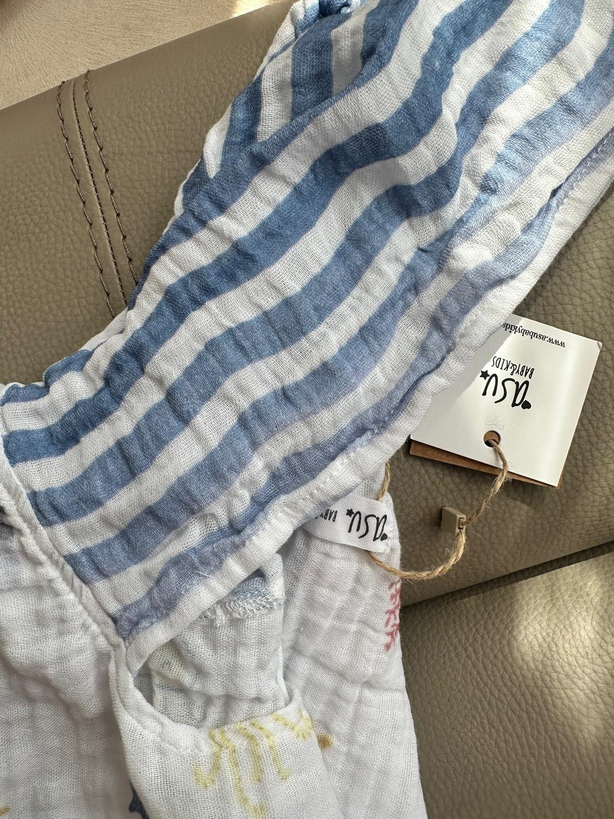 OUTLET Asu Baby&Kids Whale Organik Pamuk Müslin Panço