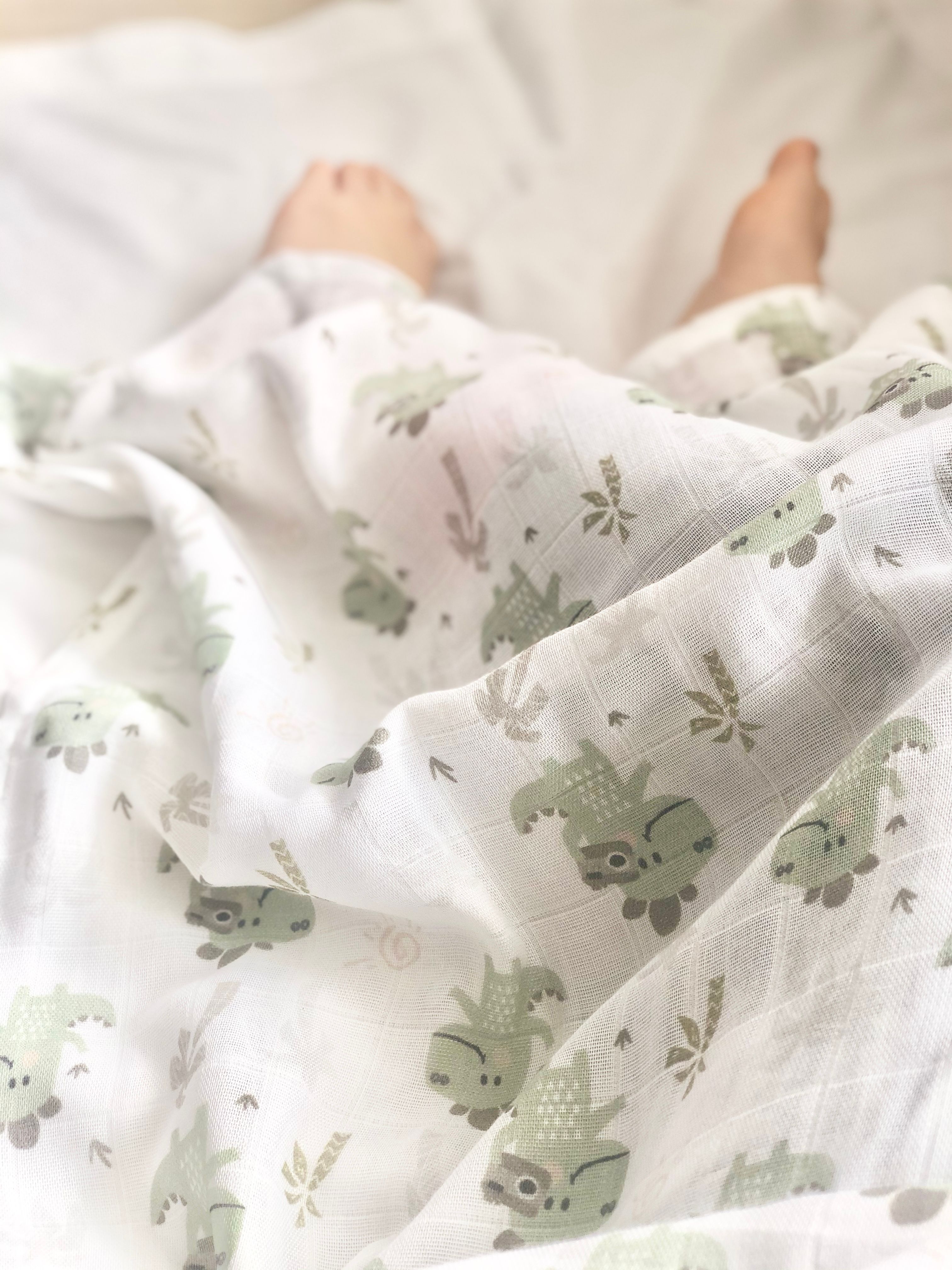 Asu Baby&Kids Mix&Match 2'li Organik Pamuk Müslin Traveller Dino&Sage Green