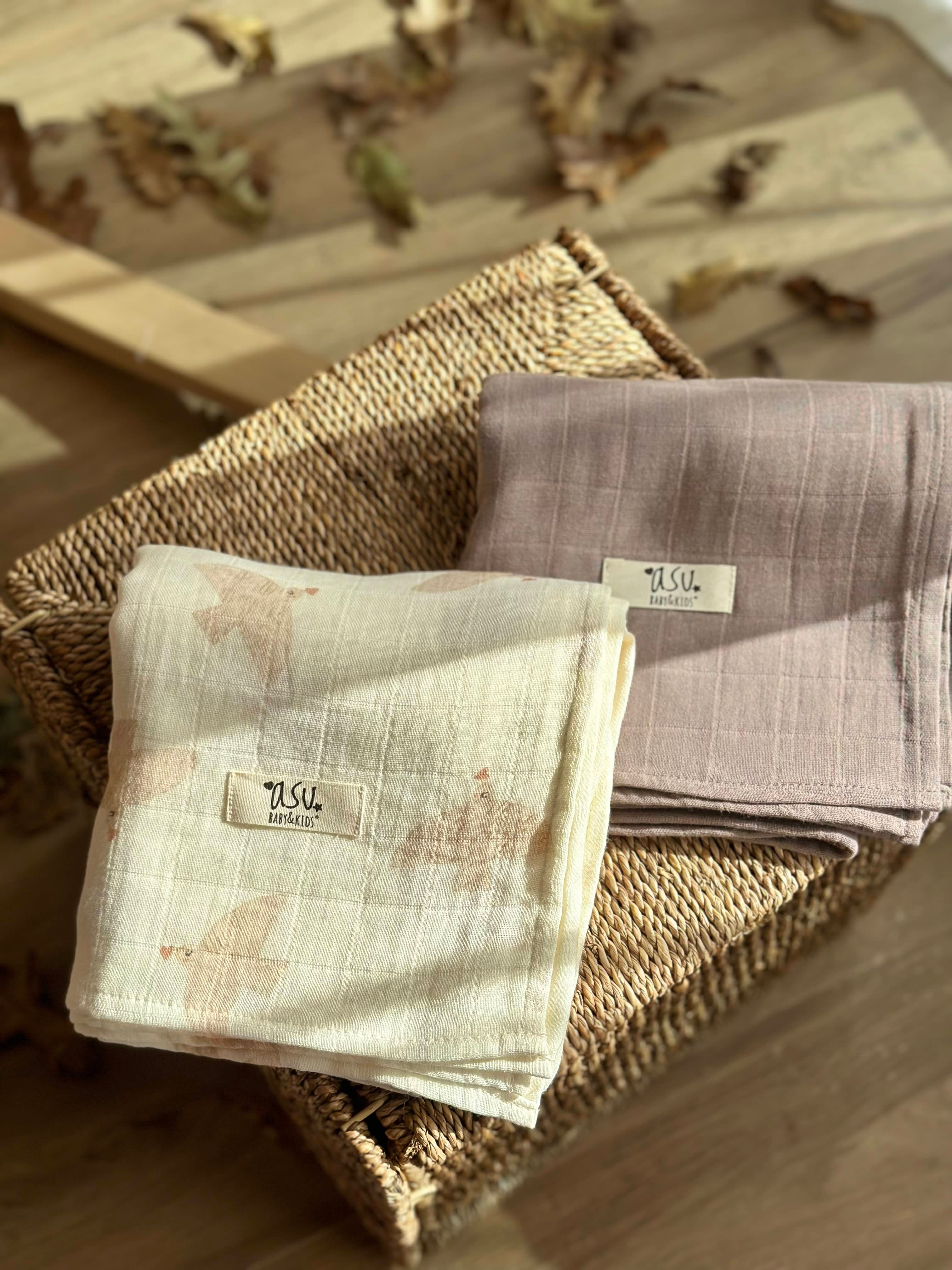 Asu Baby&Kids Mix&Match 2'li Organik Pamuk Müslin Freebird&Umber Brown