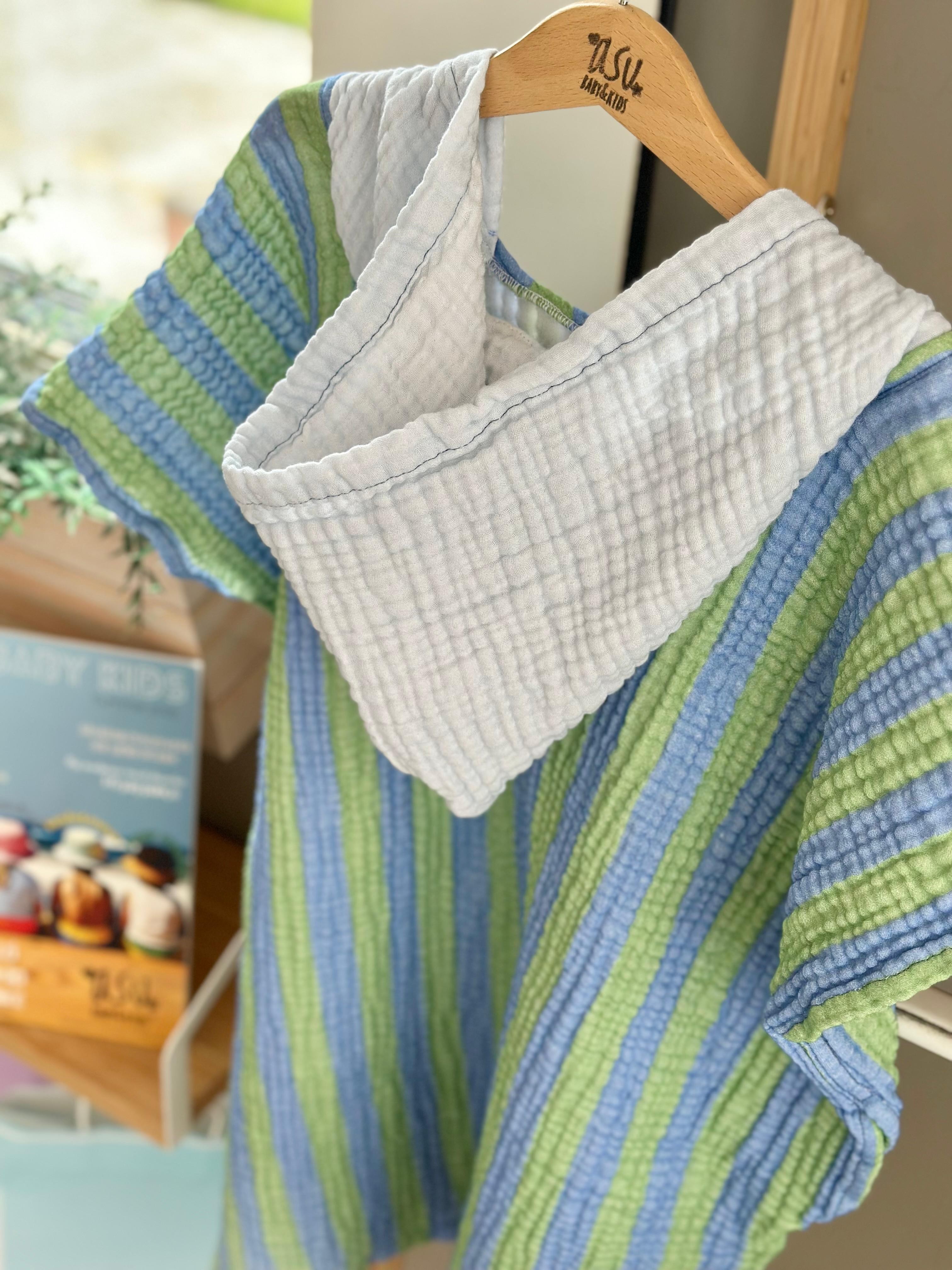 Asu Baby&Kids Green Blue Retro Müslin Panço