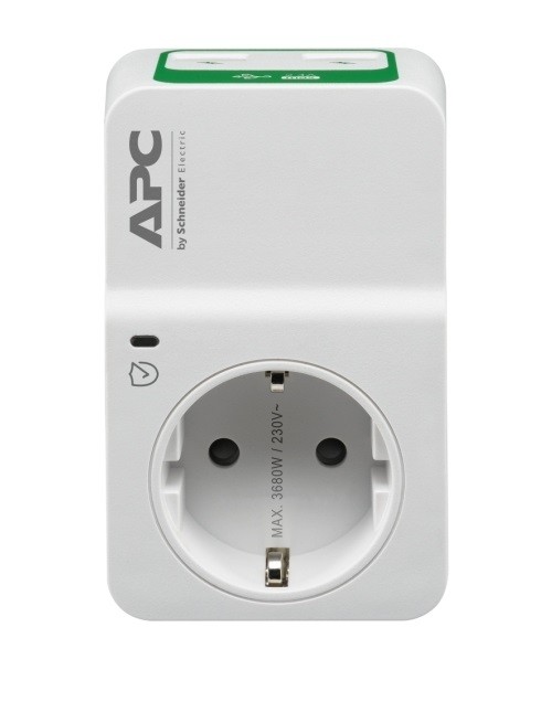 Schneider Electric APC PM1WU2-GR Tekli Akım Korumalı Priz 2 USB'li 