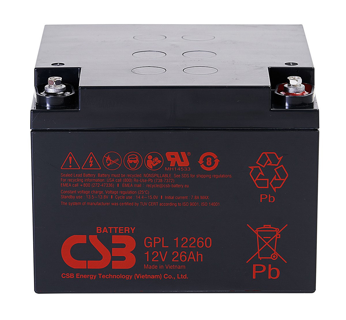 CSB GPL12260 12Volt 26Ah Kuru Tip Akü