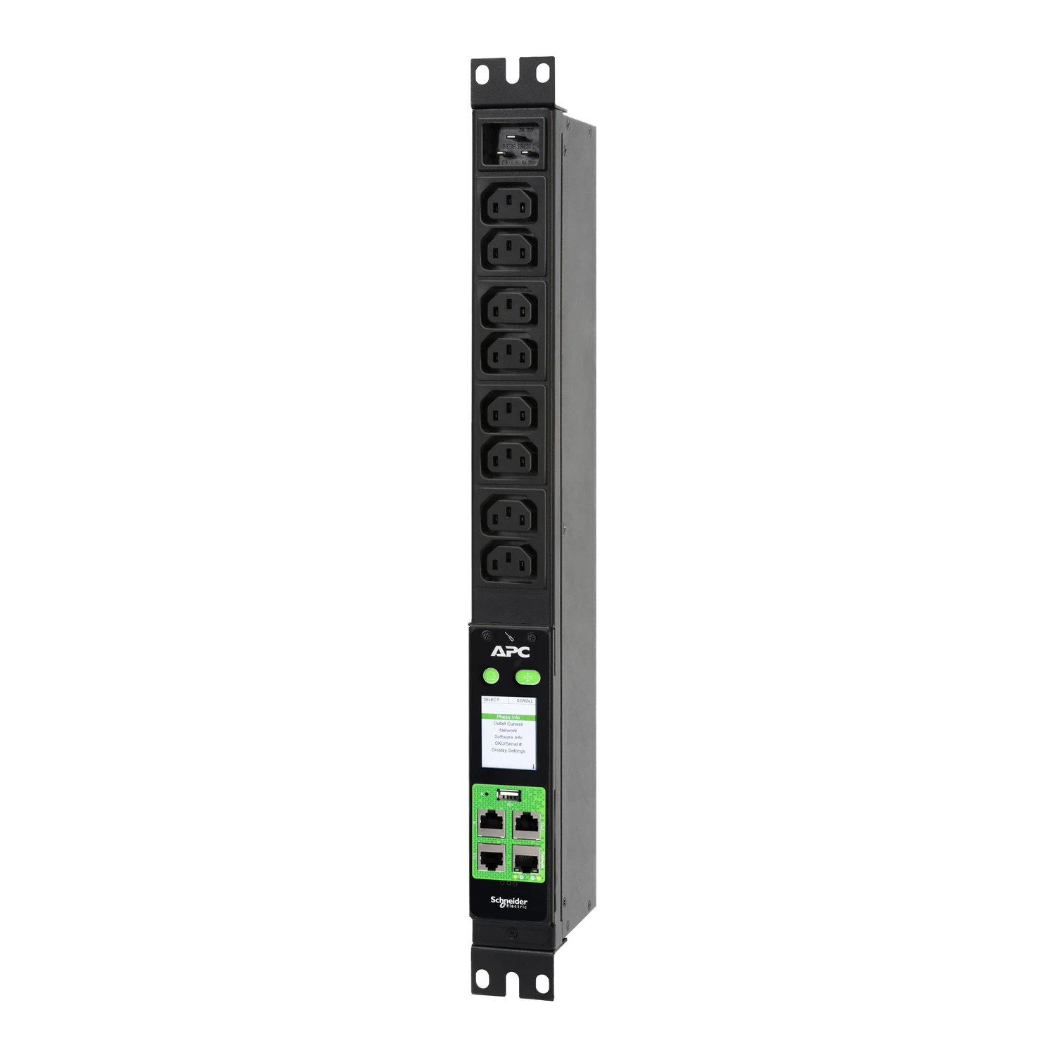 APC EPDU2016M Easy Rack PDU Metered Outlet 1 Faz 3,7kW 230V 16A 8x C13 çıkış IEC60320 C20 giriş