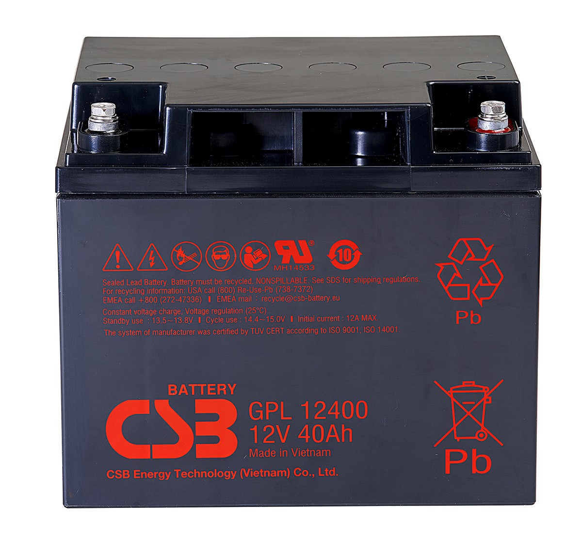 CSB GPL12400 12Volt 40Ah Kuru Tip Akü