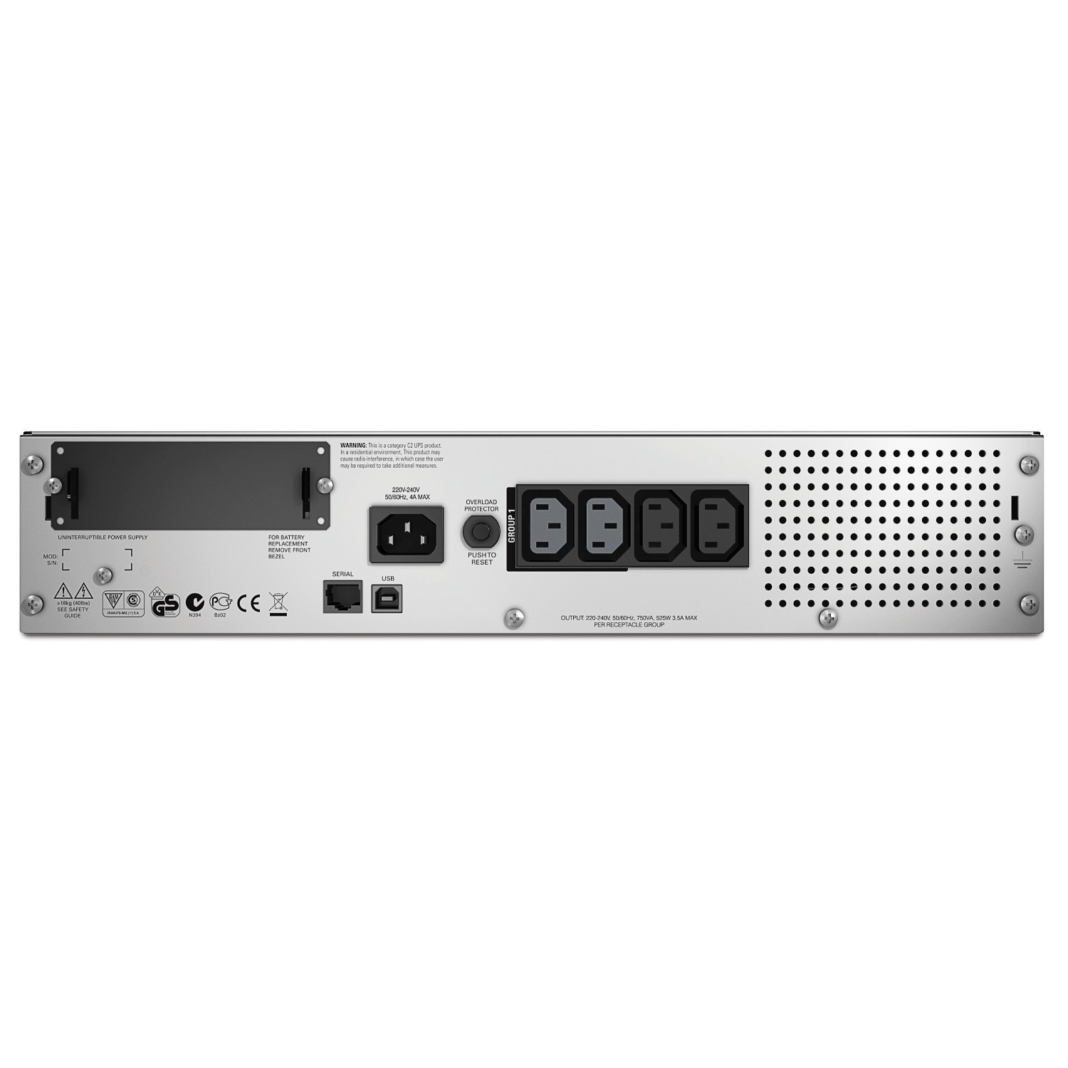 APC SMT750RMI2U Smart-UPS 750 VA LCD RM(Kabinete Monte) 2U 230V