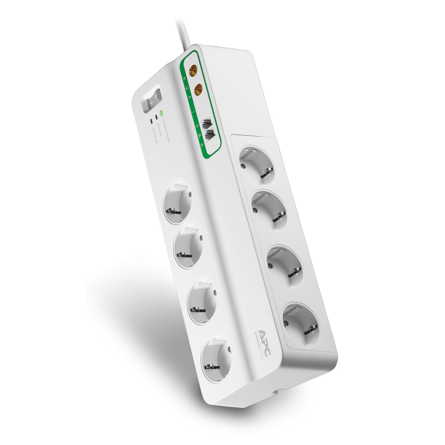 Schneider Electric APC PMF83VT-GR 8'li Akım Korumalı Priz + Coax ve Telefon Girişi