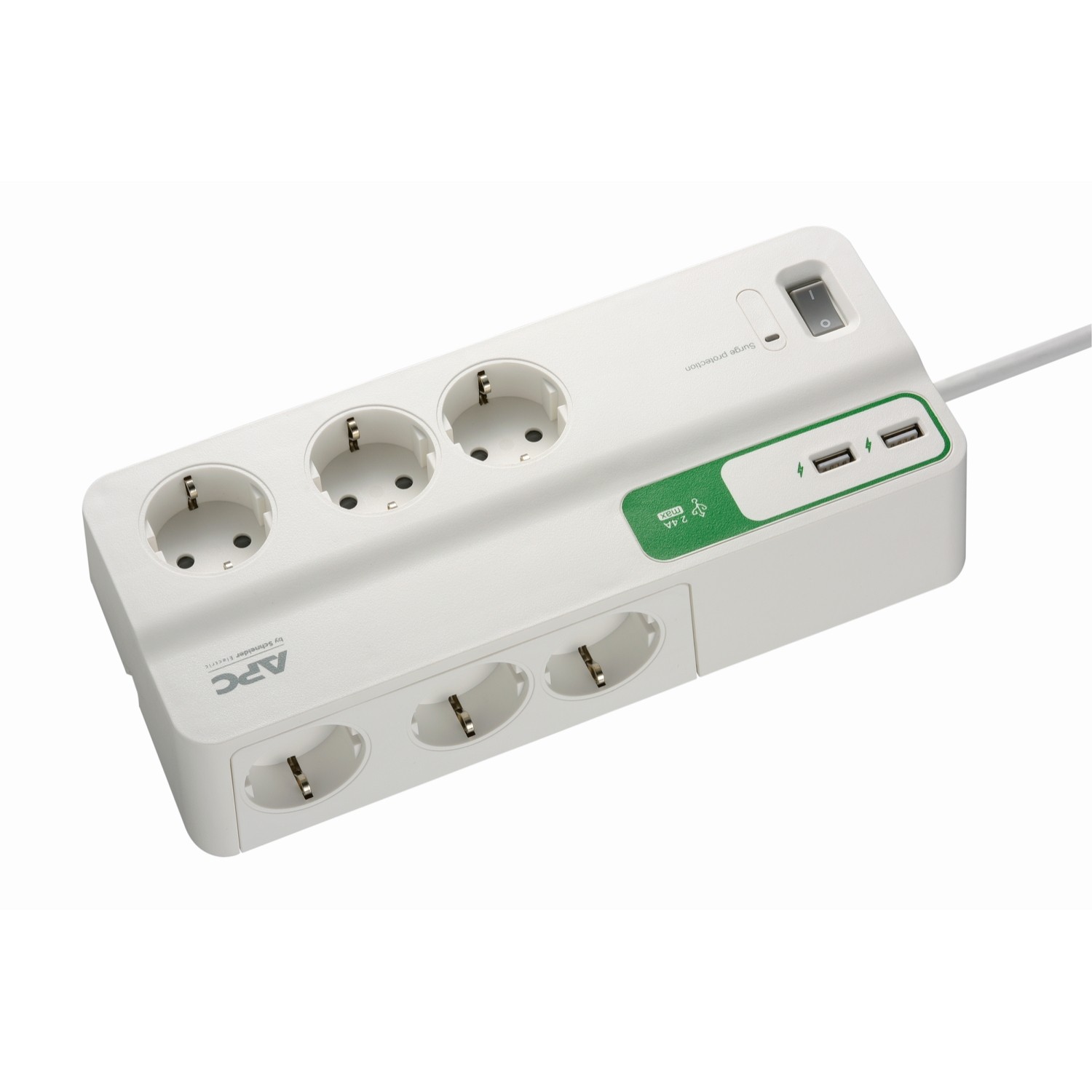 Schneider Electric APC PM6U-GR 6'lı Akım Korumalı Priz + 2 USB Hızlı Şarj