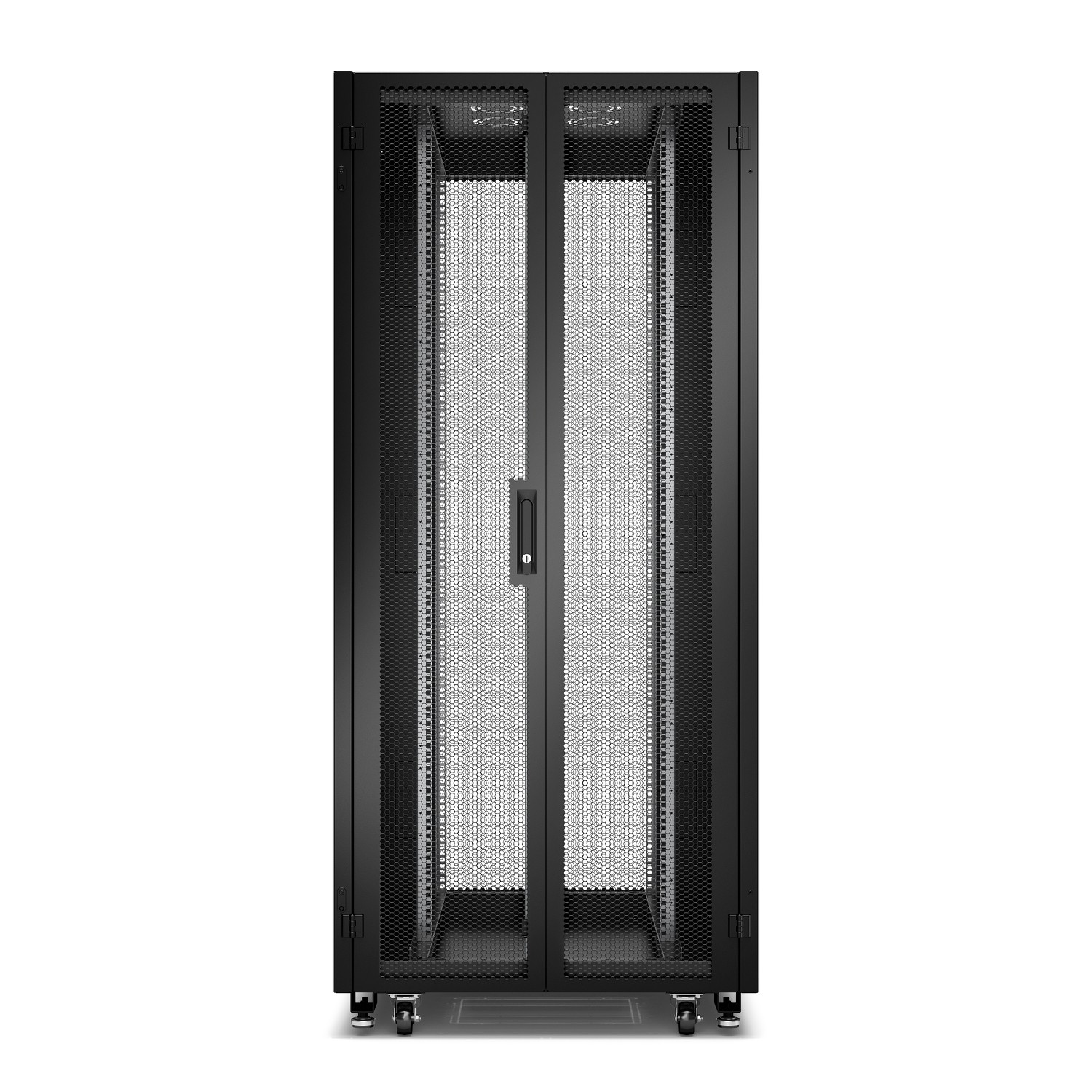 Schneider GO Rack 36U, Siyah, Cam kapılı, Tavanlı, Tekerlekli, 4 Braketli, Yan Panel ve Alt, 1835H x 800W x 1000D mm