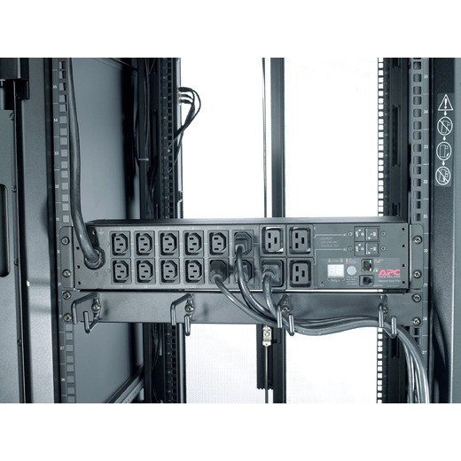 APC AP7822B NetShelter Metered Rack PDU, 2U, 1PH, 7.4kW 230V 32A, x12 C13 and x4 C19 outlets, IEC 309 cord