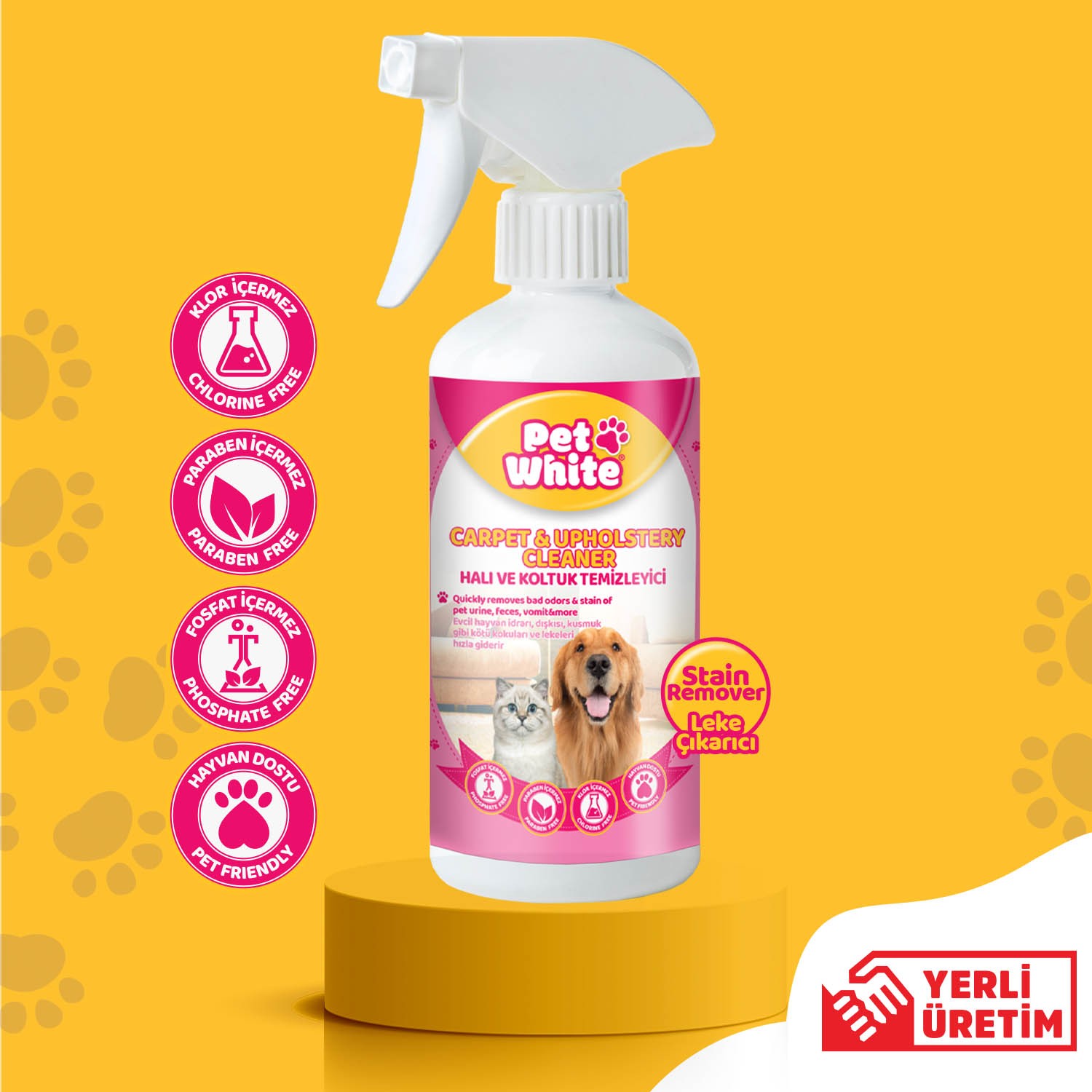 Pet White Evcil Hayvan Halı ve Koltuk Temizleyici Sprey 500 ml