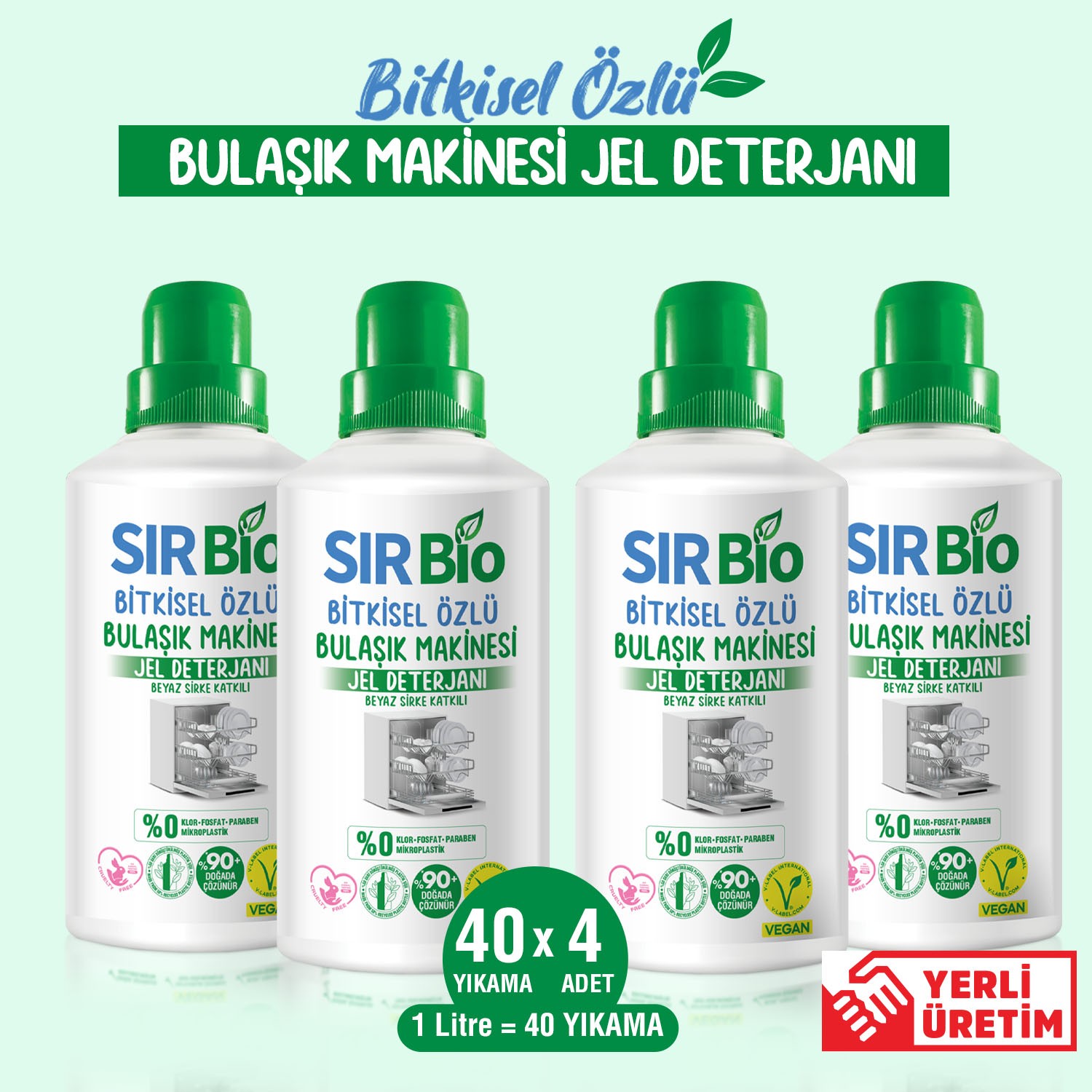 Sır Bio Bulaşık Makine Deterjanı 1000 ml 4'lü