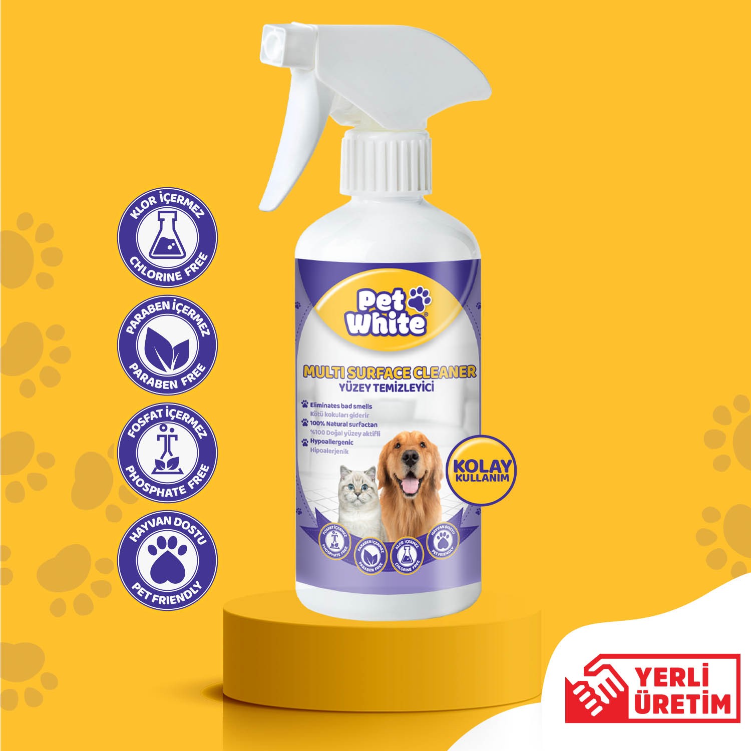 Pet White Evcil Hayvan Yüzey Temizleyici Sprey 500 ml