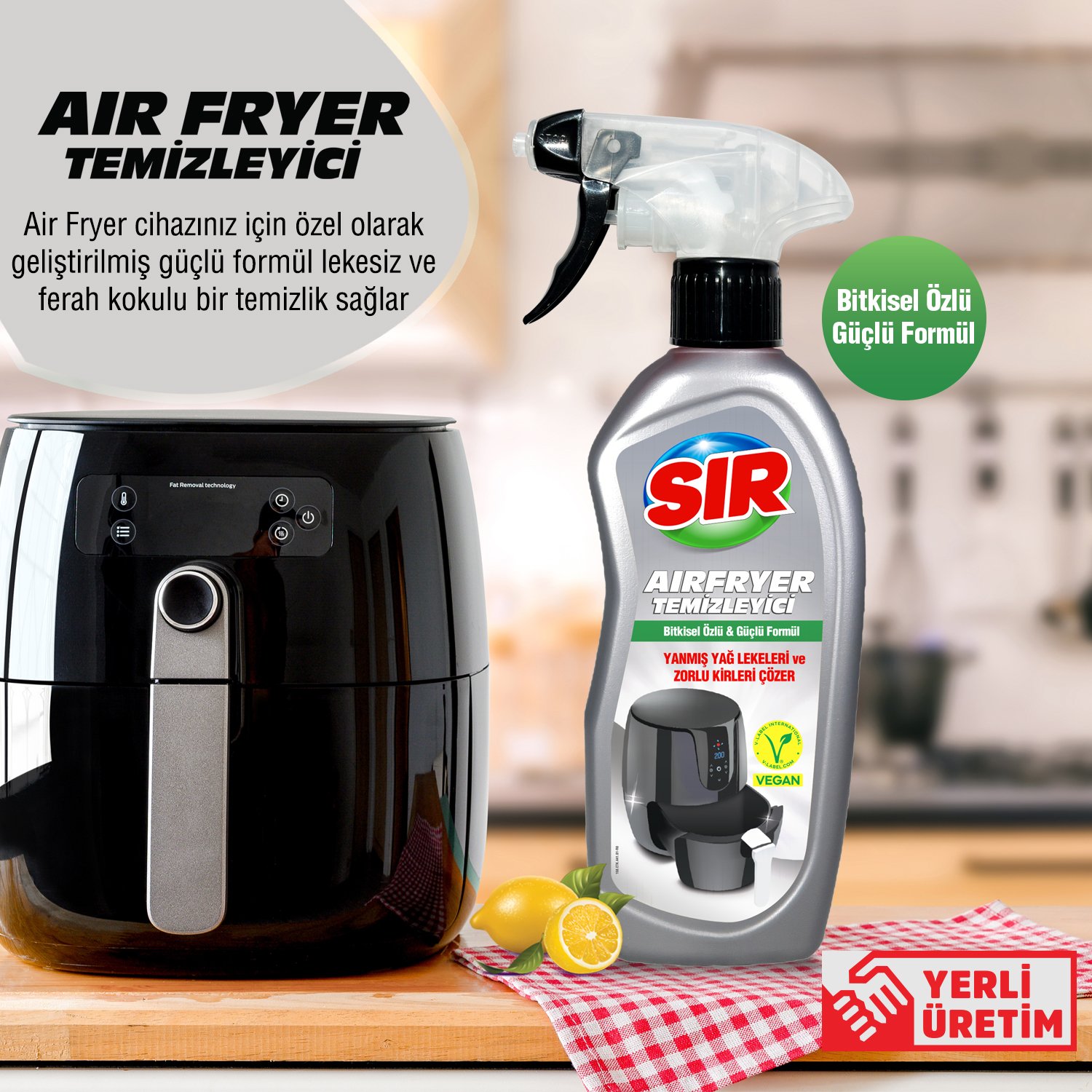 Sır Airfryer Temizleyici Bitkisel Özlü Güçlü Formül 250 ml