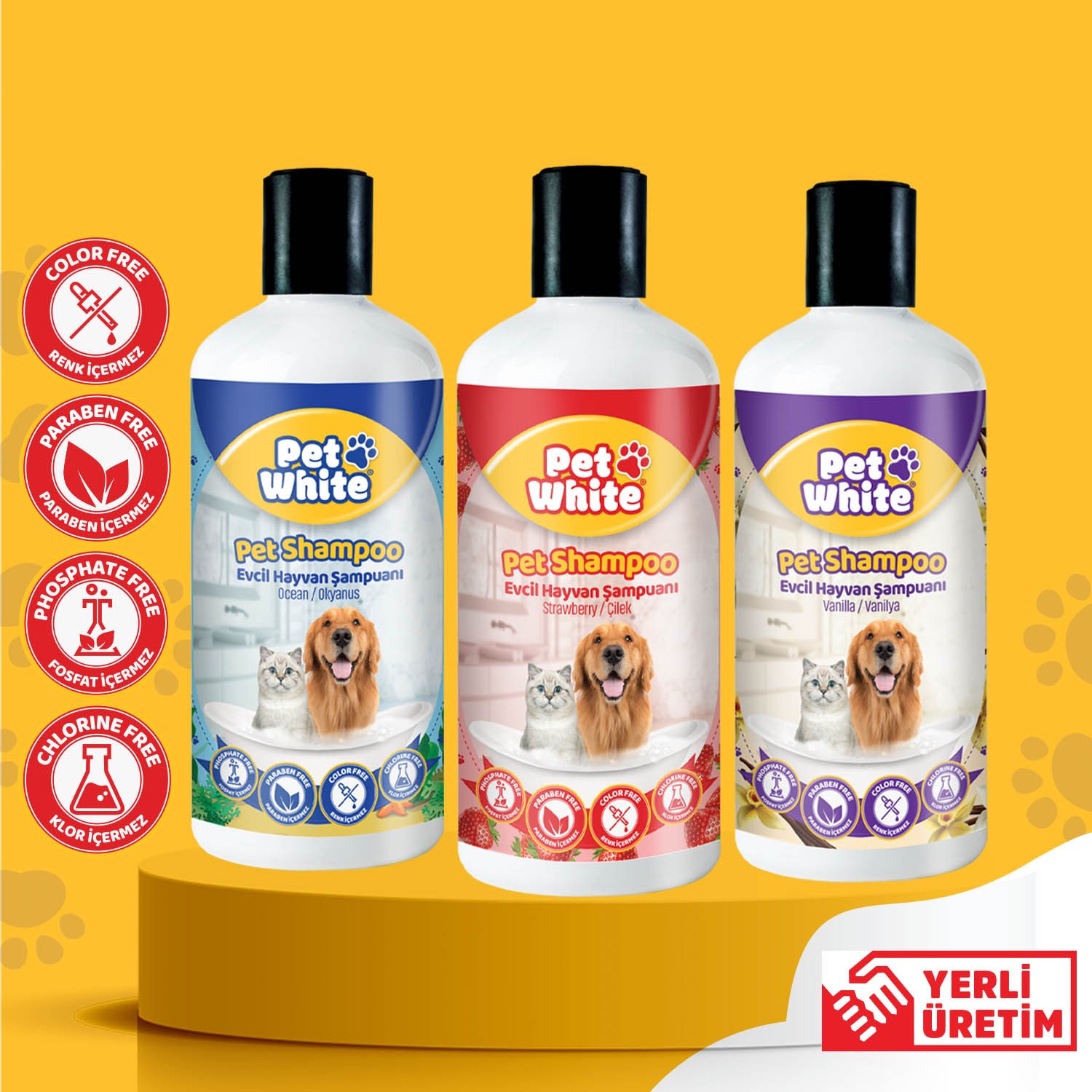 Pet White Evcil Hayvan Şampuan Seti 500 ml (3 Adet)