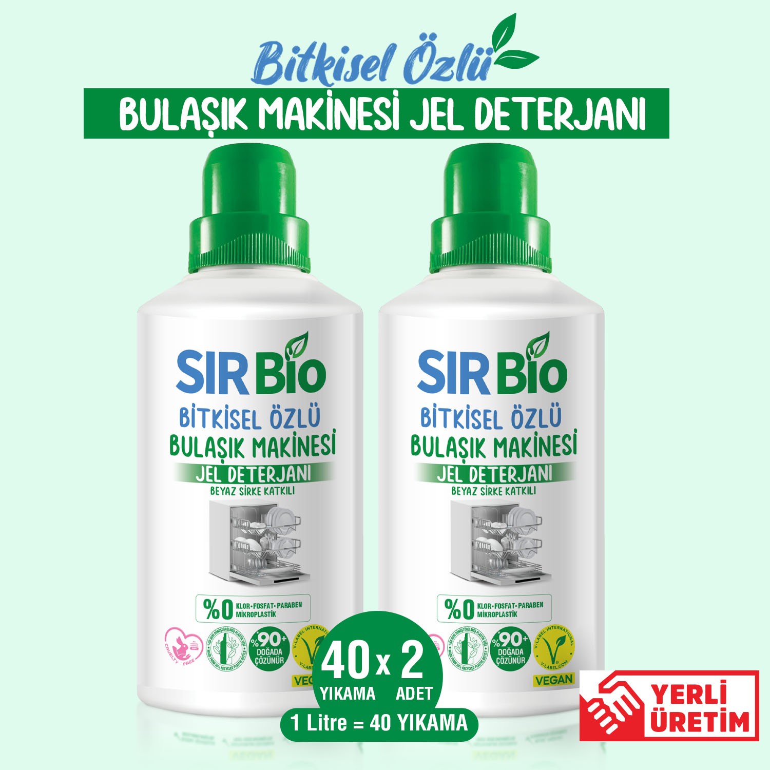 Sır Bio Bulaşık Makine Deterjanı 1000 ml 2'li