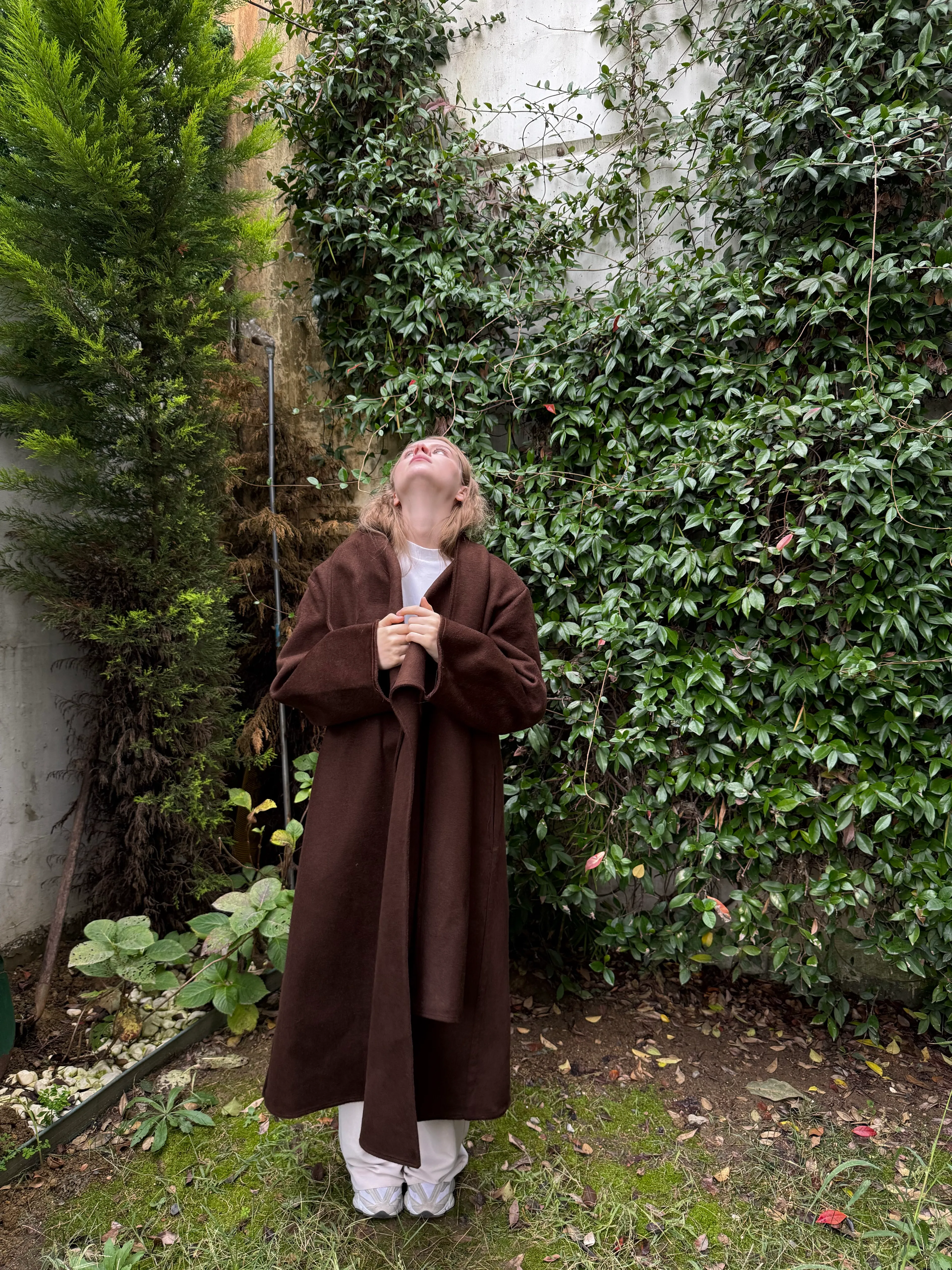 0026 Alpaka atkılı kaban  - Kahverengi