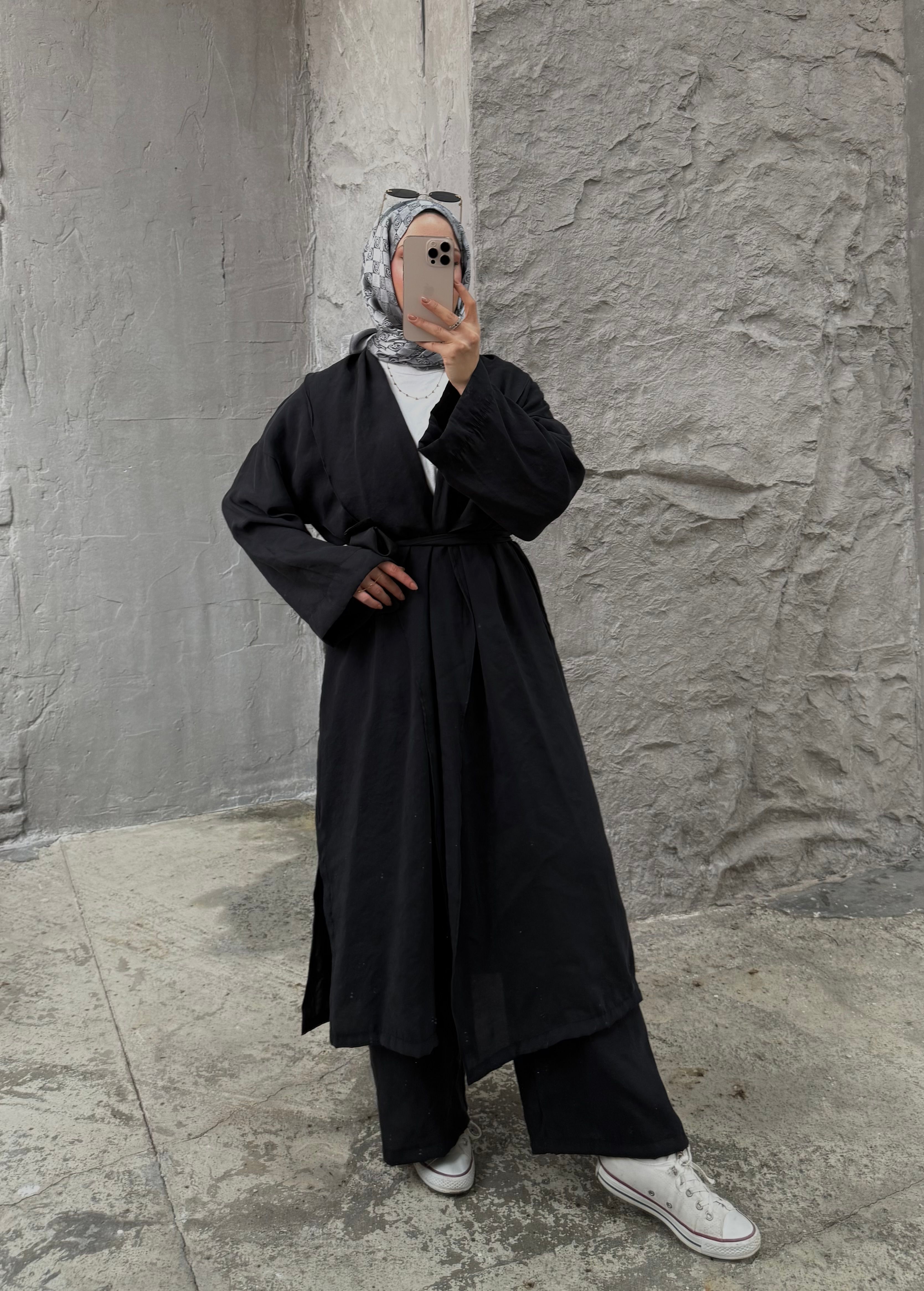 6027 Kimono Takım - Siyah