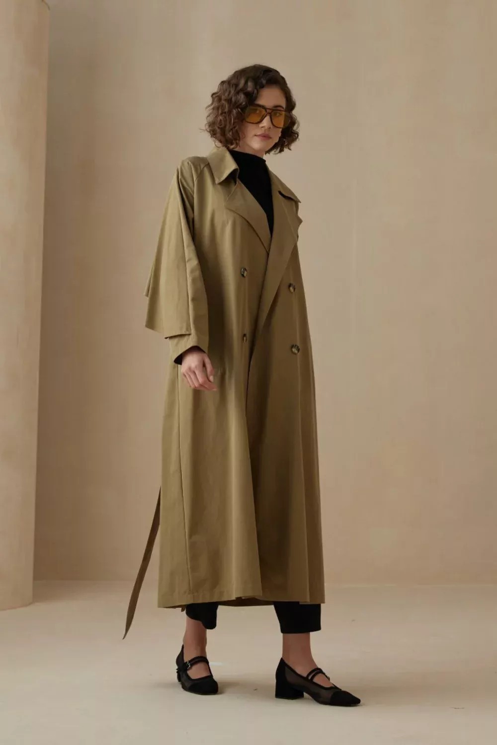 Retro Trençkot - Yeşil