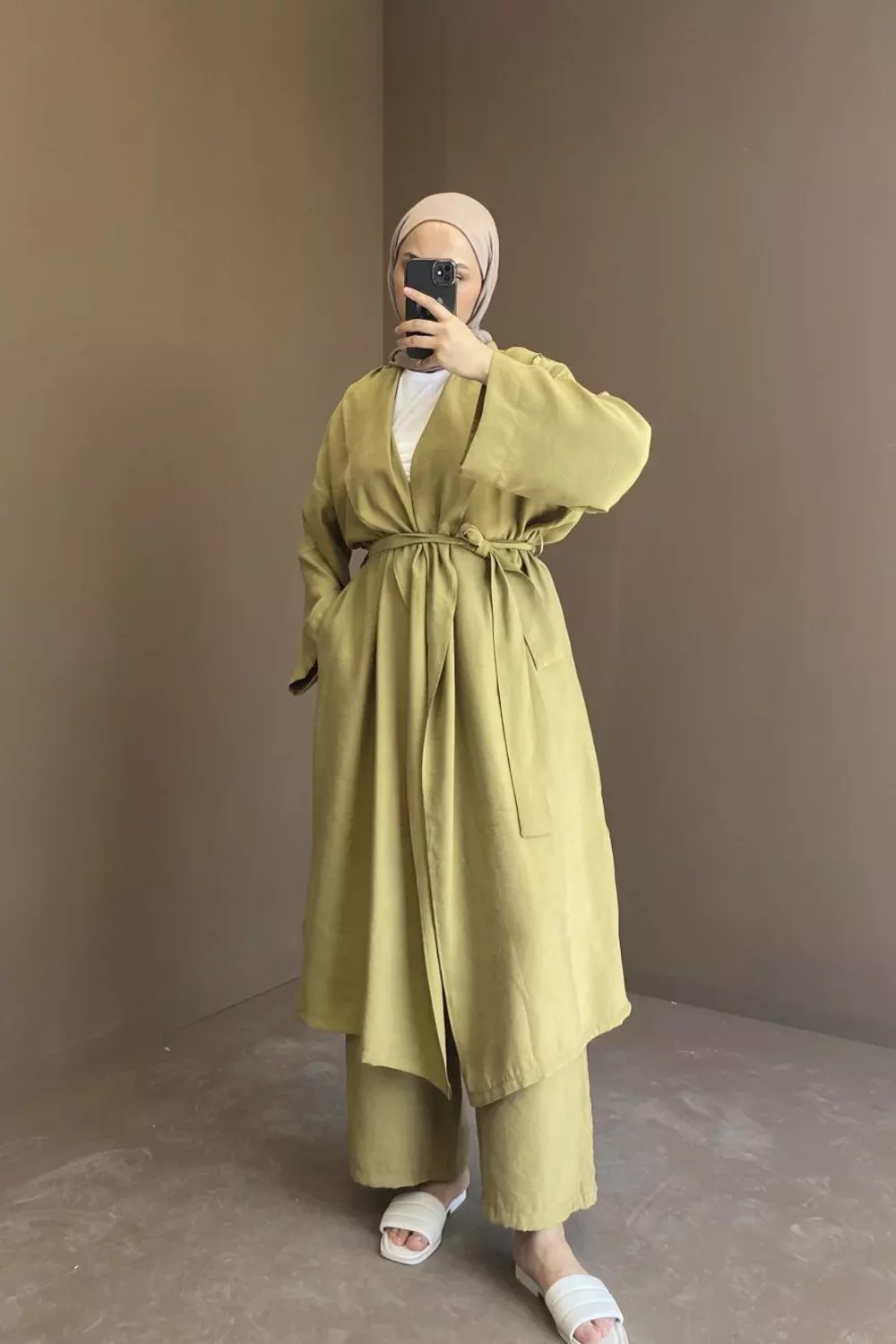 6027 Kimono Takım - Yeşil