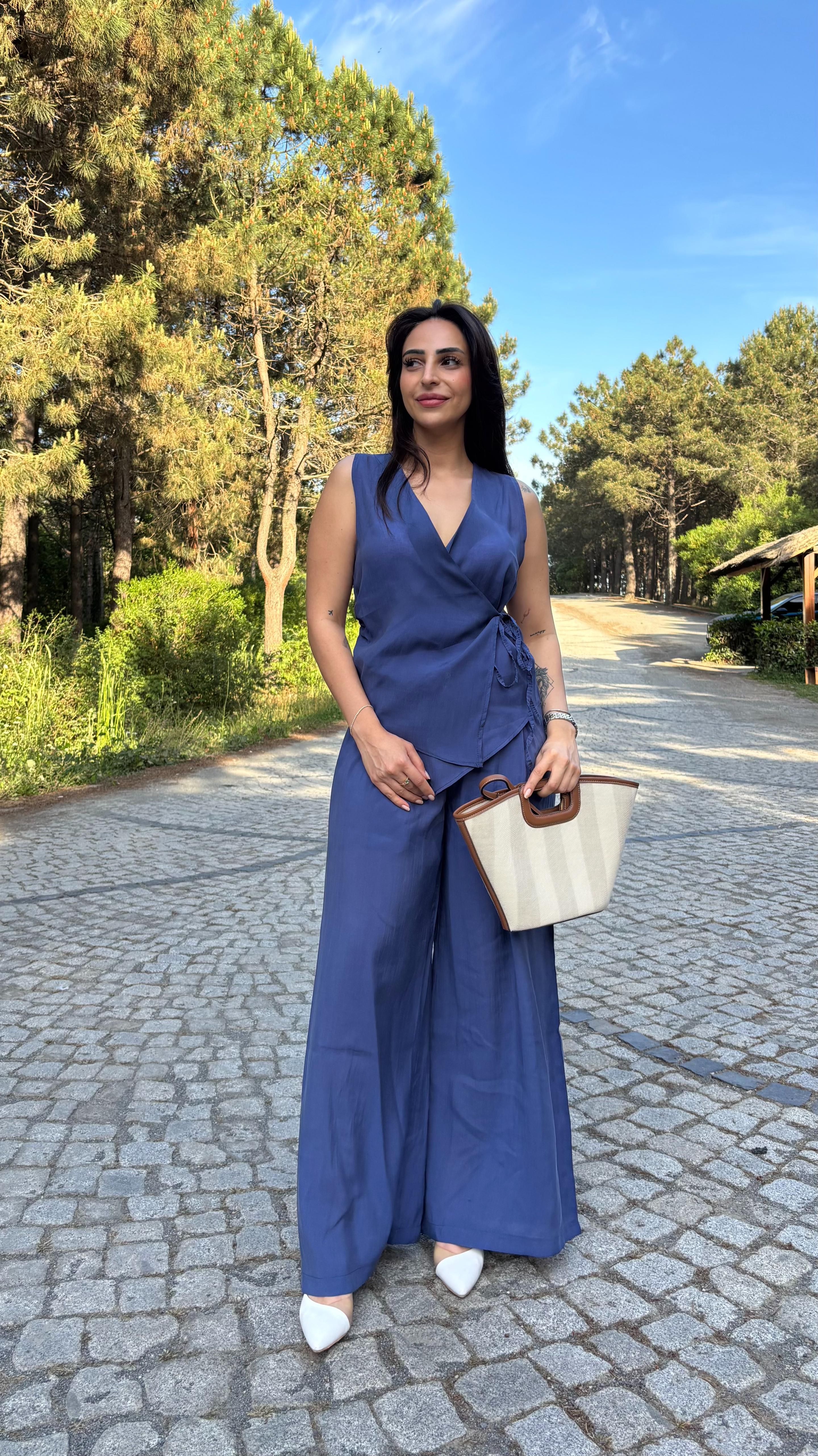 MODAL YAN BAĞLAMALI  PALAZZO TAKIM 