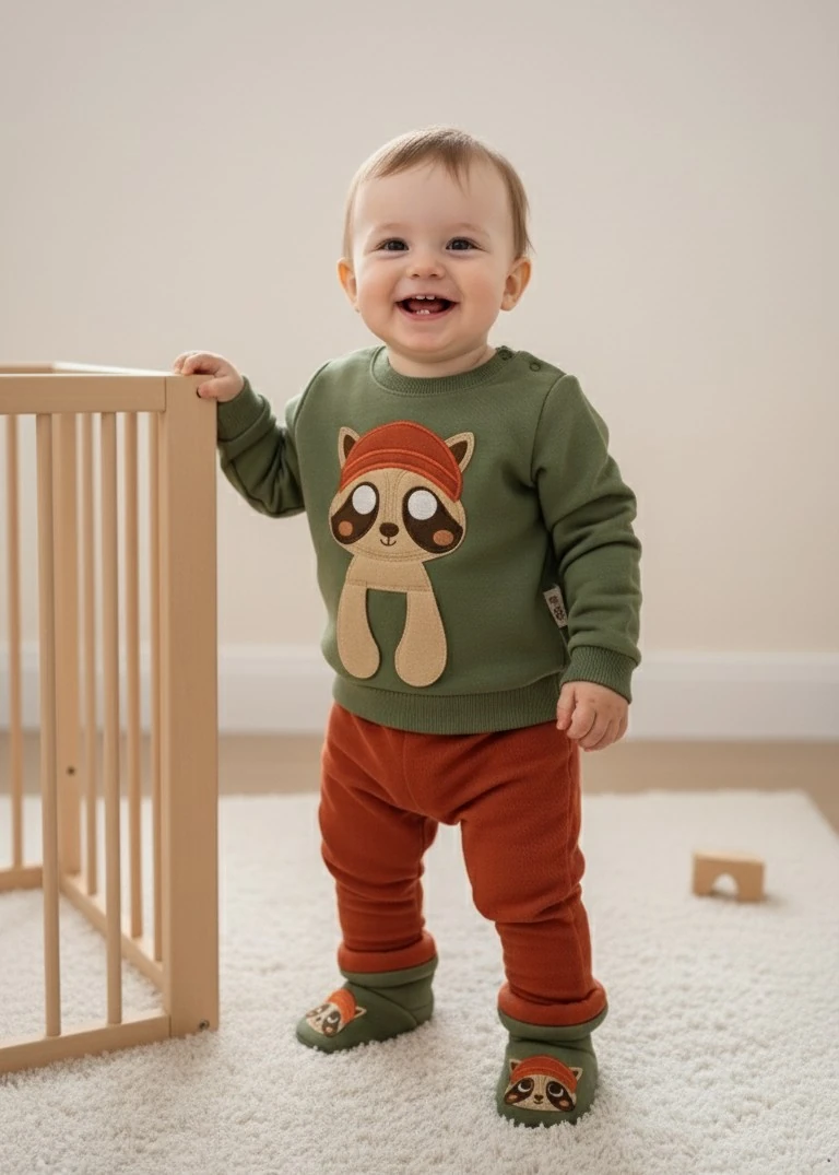 ŞAPKALI RAKUN PANDUFLU 2'Lİ TAKIM