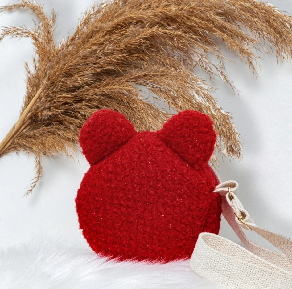 CUTE BEAR YAN ÇANTA - kırmızı
