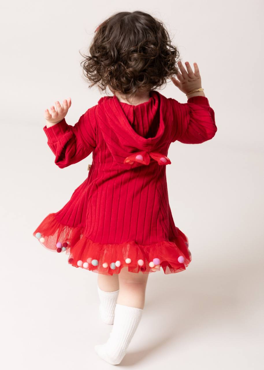 CANDY PONPONLU PUFF ELBİSE