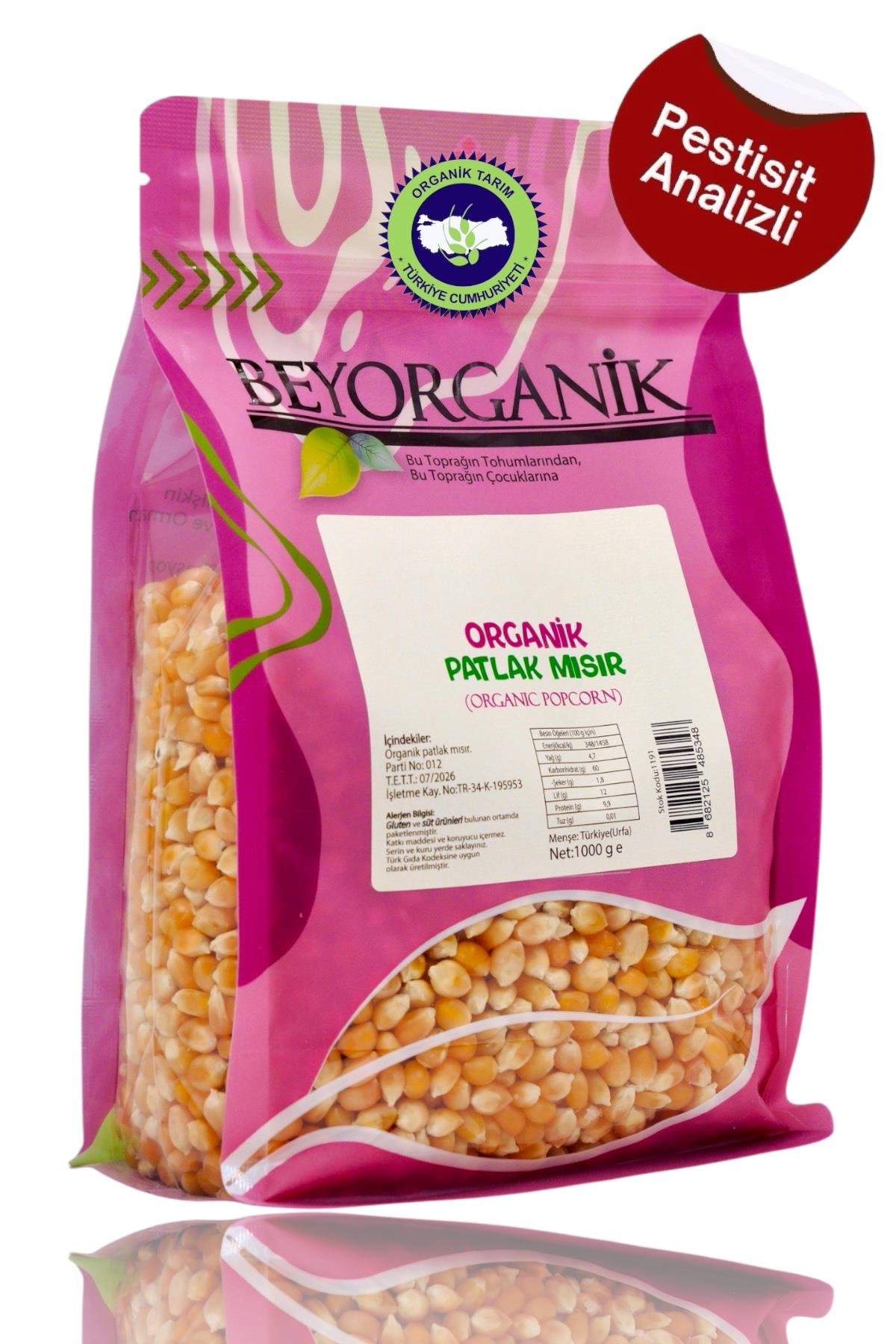 Organik Patlak Mısır 1000 Gr.