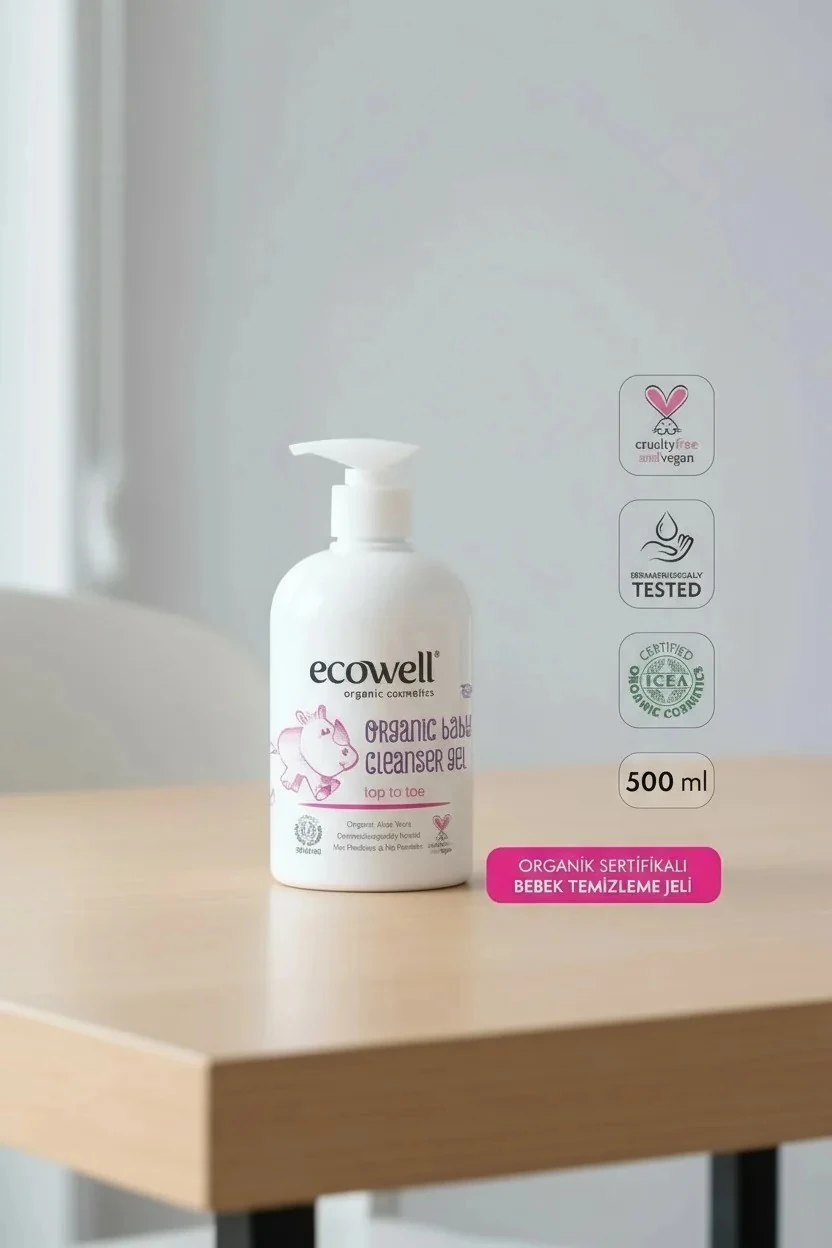 ECOWELL ORGANİK BEBEK TEMİZLEME JELİ (500 ml)