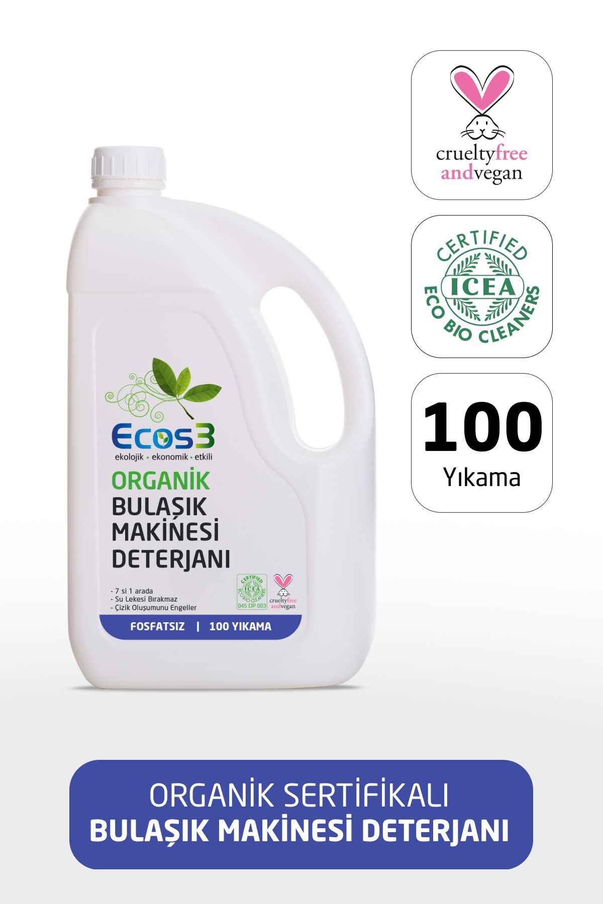 ECOS3 ORGANİK BULAŞIK MAKİNESİ JELİ (2500 ML - 100 Yıkama)
