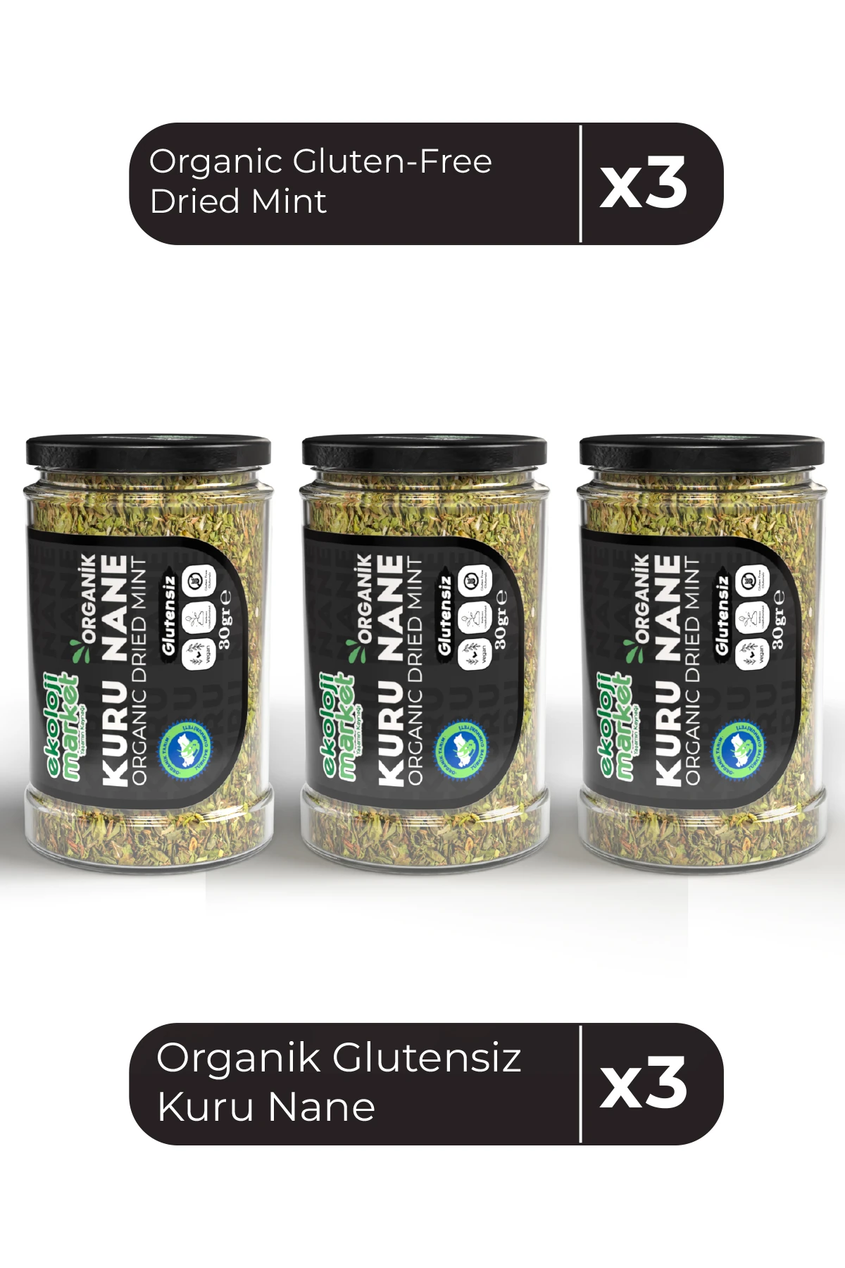 Organik Glutensiz Kuru Nane 30 Gr x 3 Adet