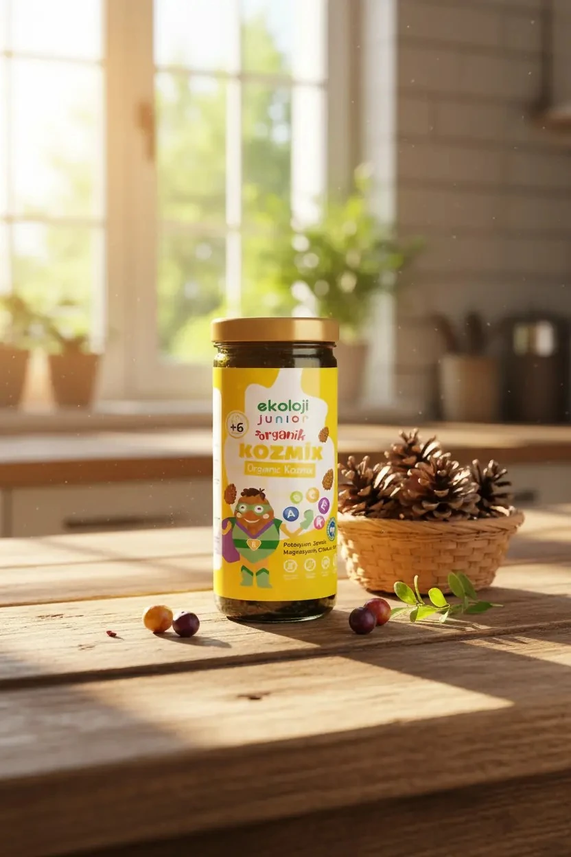 Junior Organik Kozmix - Kozalak Suyu, Hurma Suyu , Dut Pekmezi - 290 G