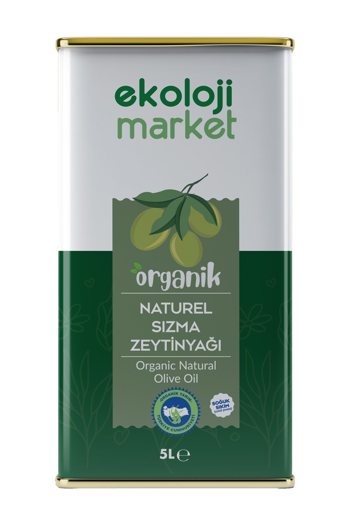Organik Soğuk Sıkım Zeytinyağı Teneke 5 Lt.