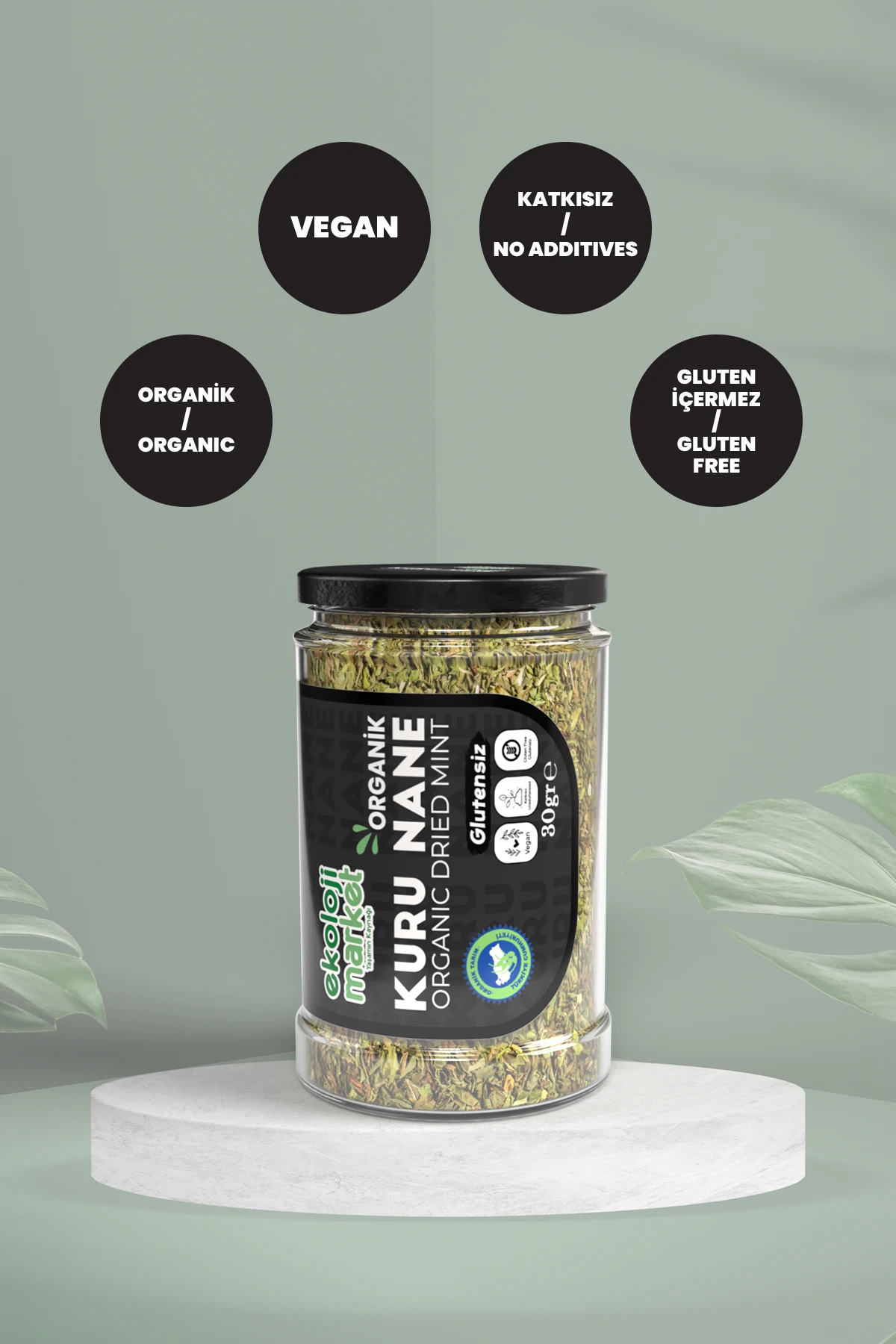 Organik Glutensiz Kuru Nane 30 Gr x 2 Adet