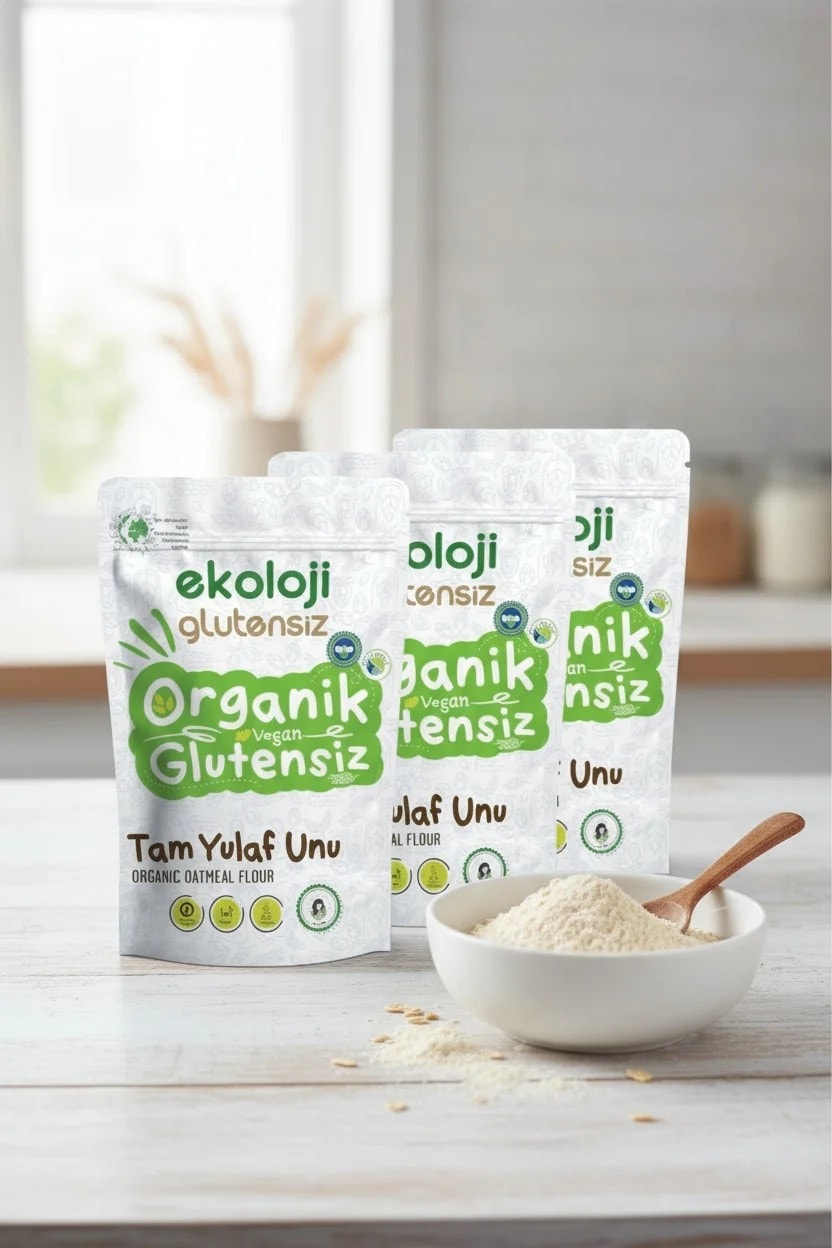 Organik Glutensiz Tam Yulaf Unu 500 Gr x 3 Adet