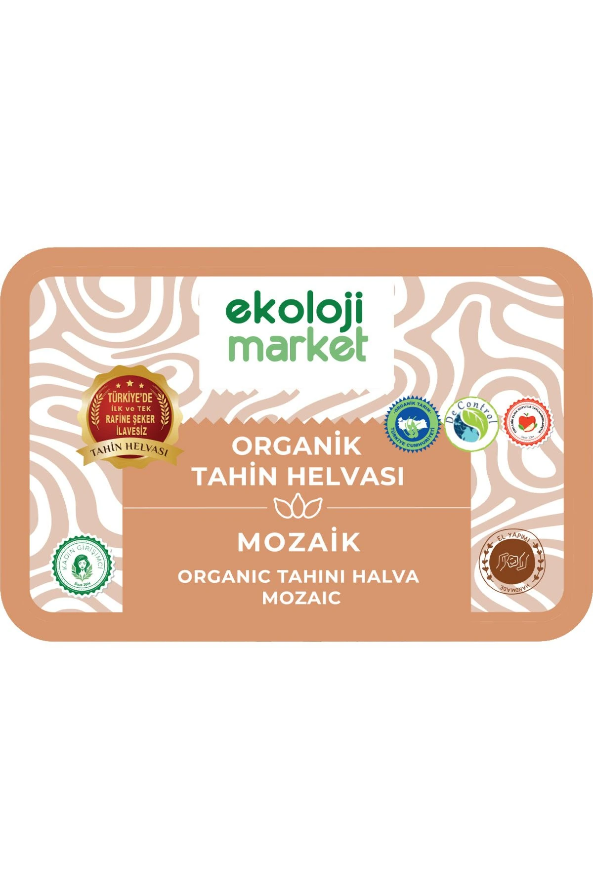 Organik Glutensiz Şekersiz Tahin Helvası Mozaik 200 gr