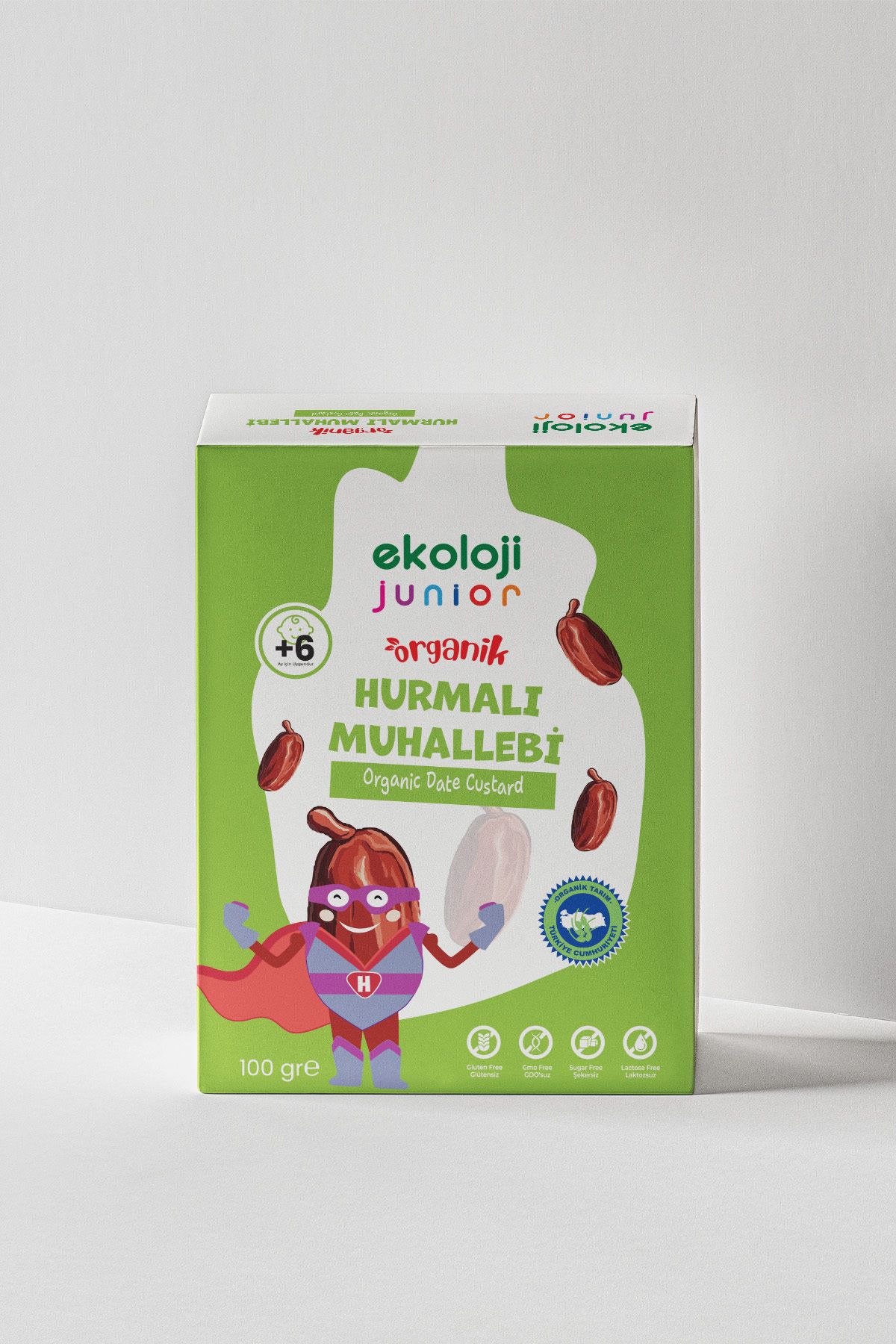 Organik Glutensiz Junior Muhallebi Hurmalı 100 gr